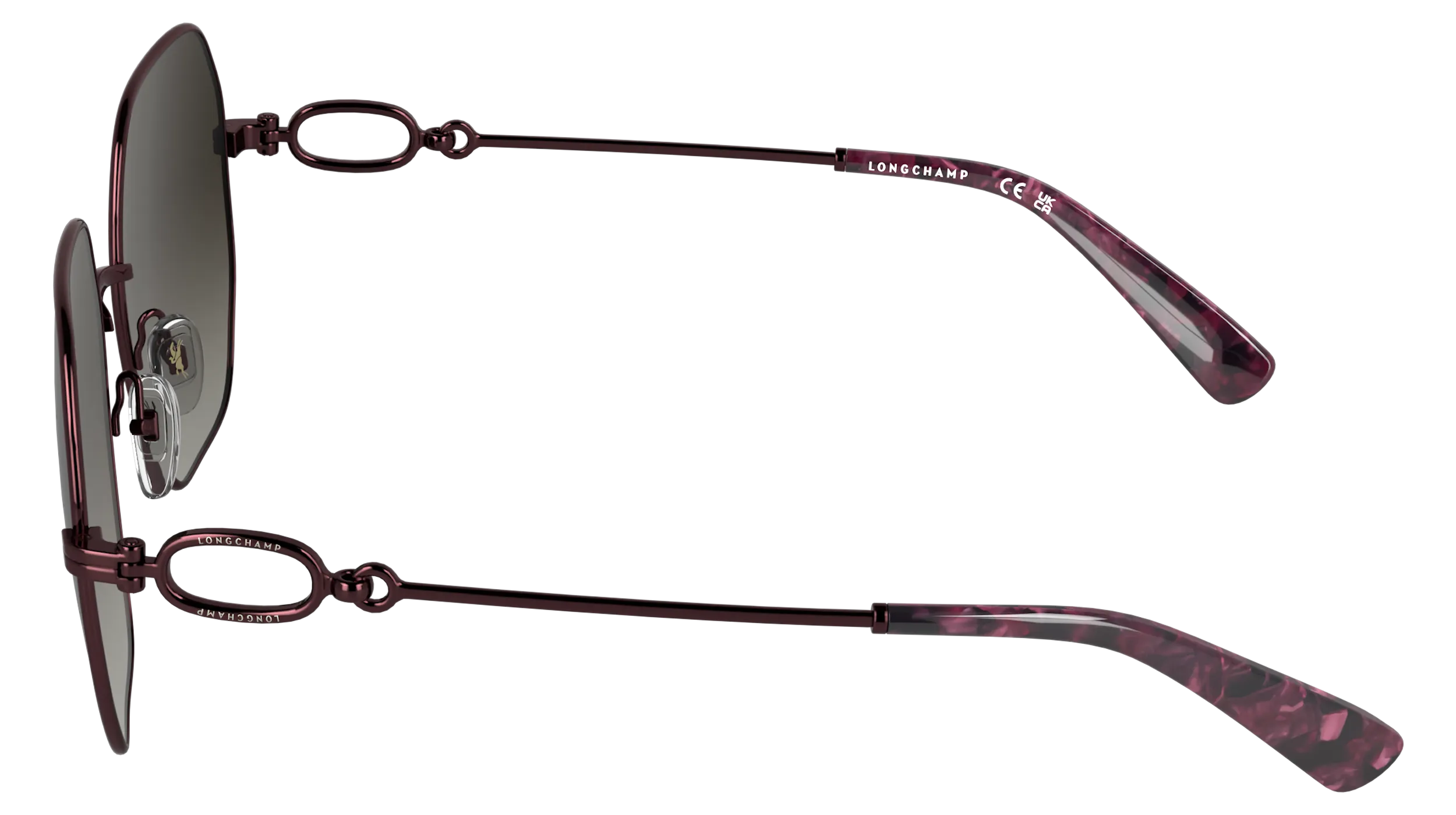 LONGCHAMP LO187S 601 Occhiali da sole Metallo Bordeaux Squadrata Normale - immagine 3