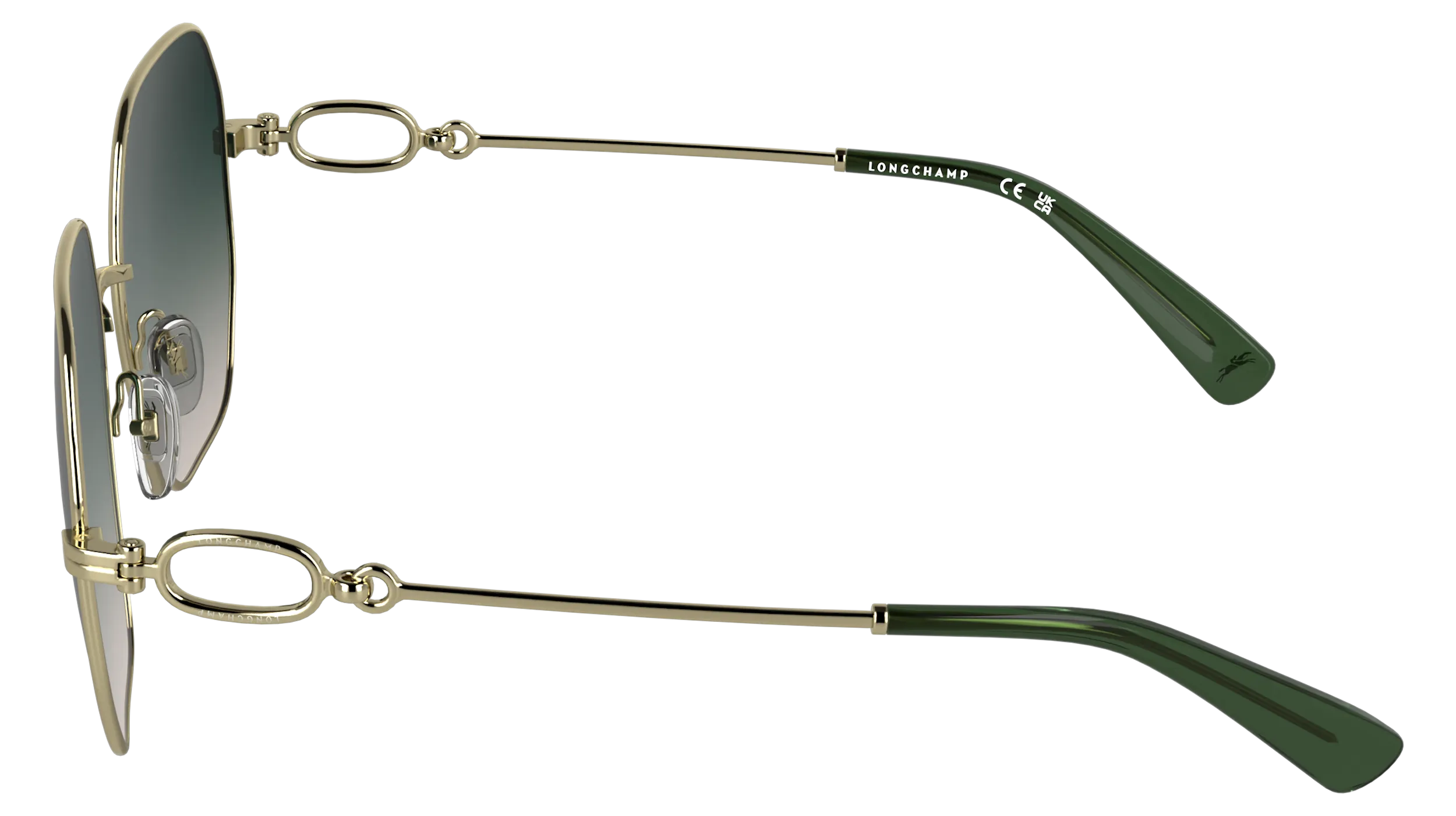 LONGCHAMP LO187S 725 Occhiali da sole Metallo Verde Squadrata Normale - immagine 3