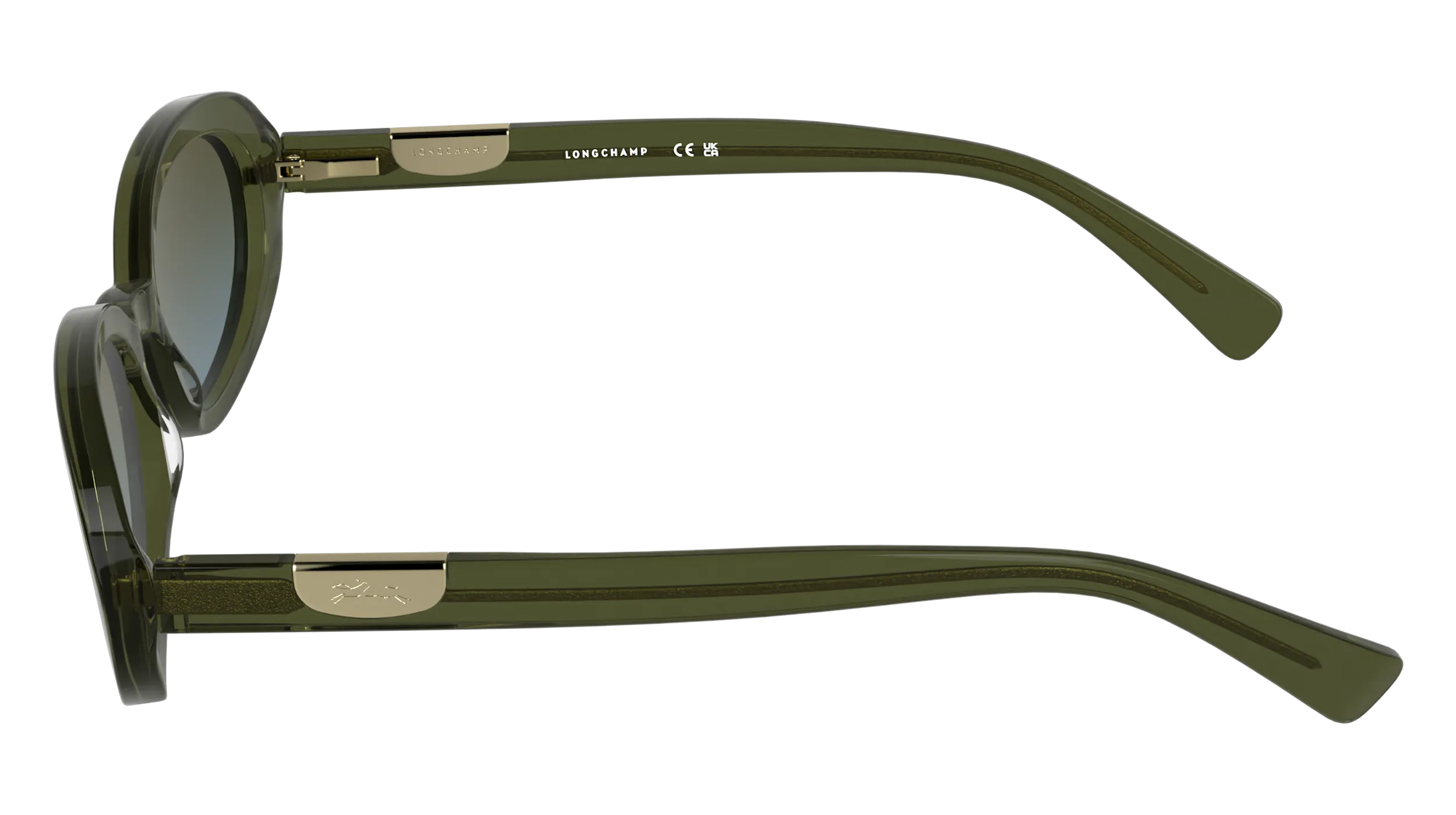 LONGCHAMP LO795S 319 Occhiali da sole Acetato Verde Rotonda Normale Sfumato - immagine 3