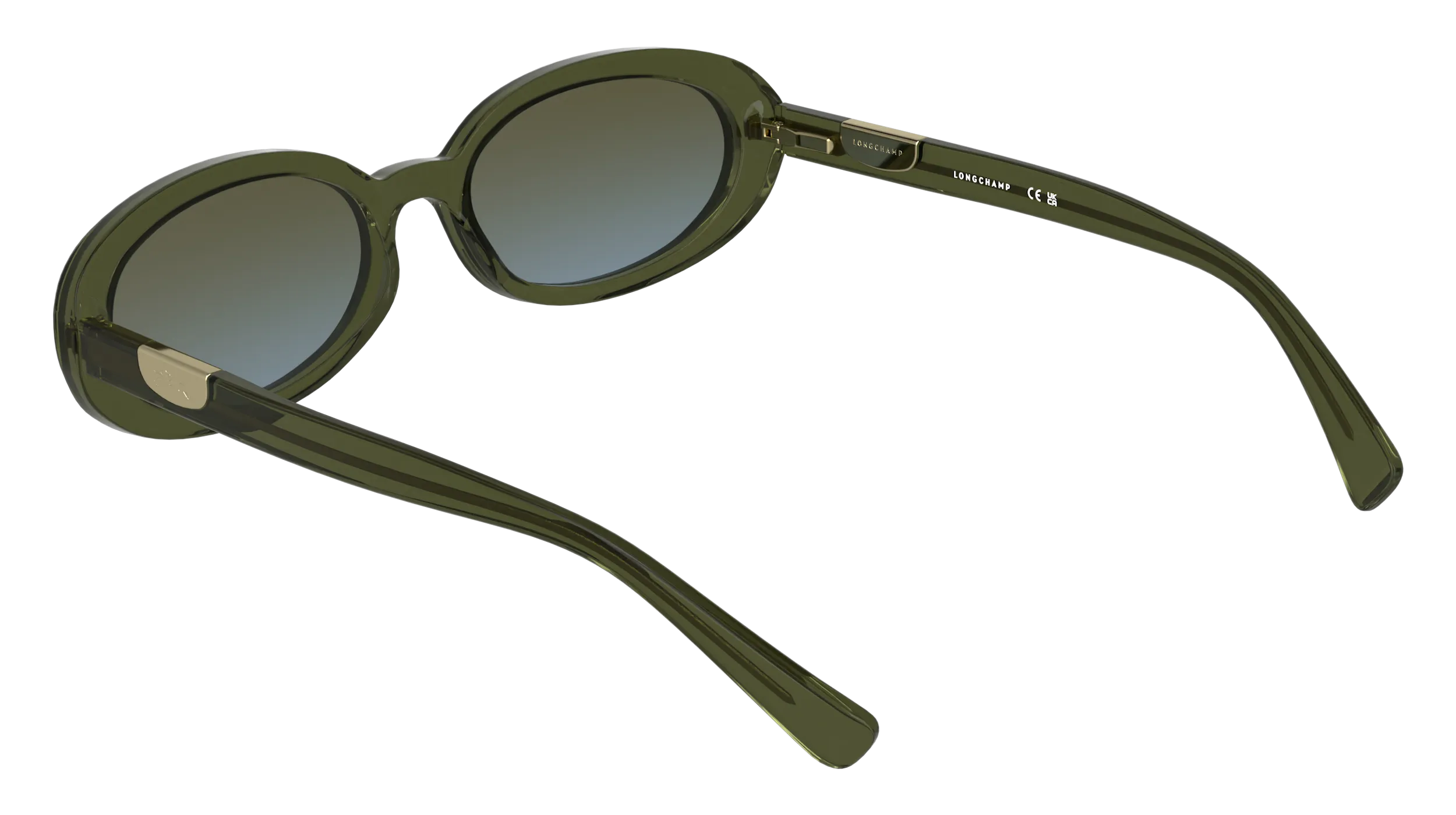LONGCHAMP LO795S 319 Occhiali da sole Acetato Verde Rotonda Normale Sfumato - immagine 4