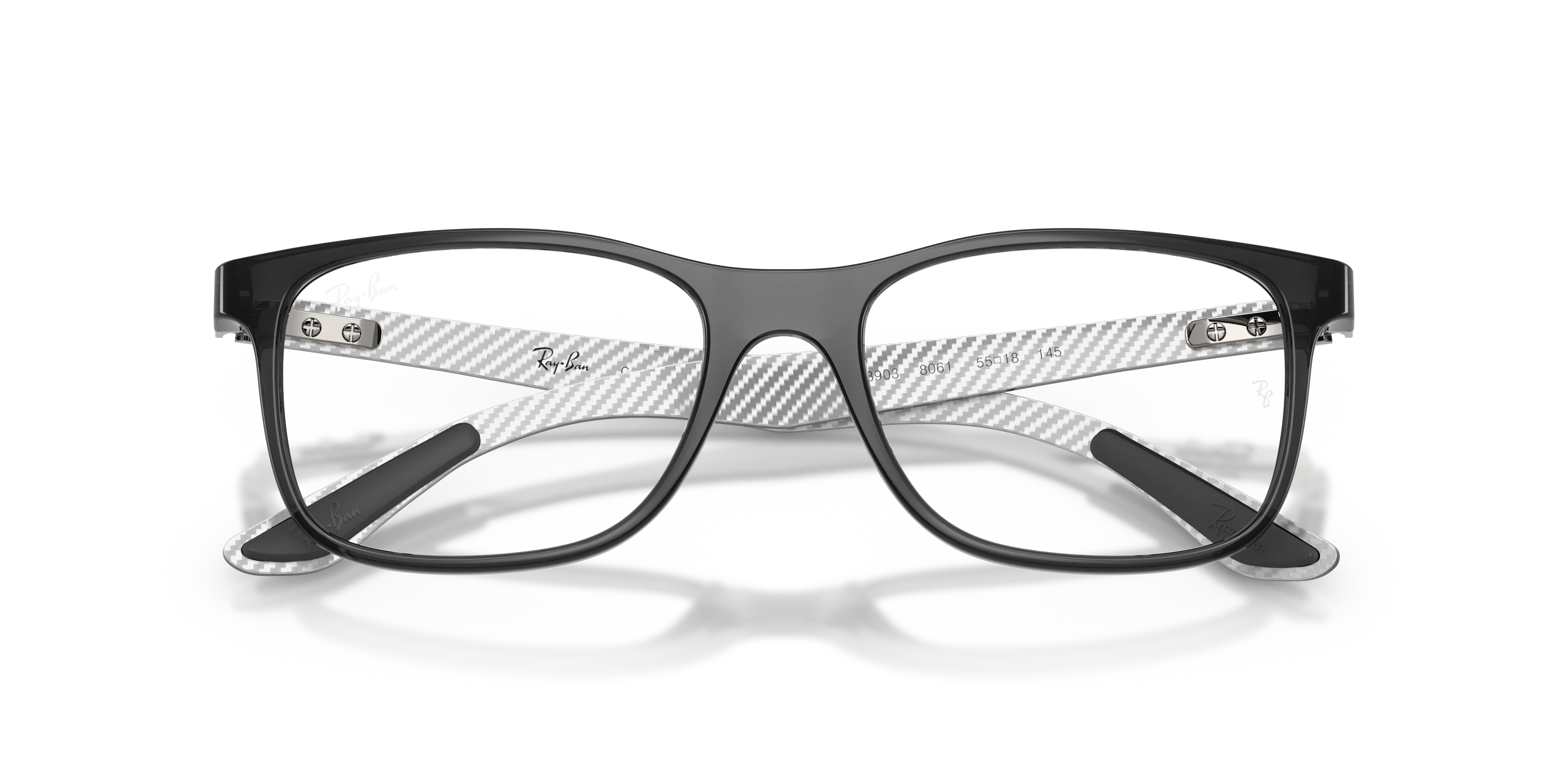 Ray - Ban RX8903 8061 Montature da vista Iniettato Grigio Trasparente Squadrata Normale - immagine 2