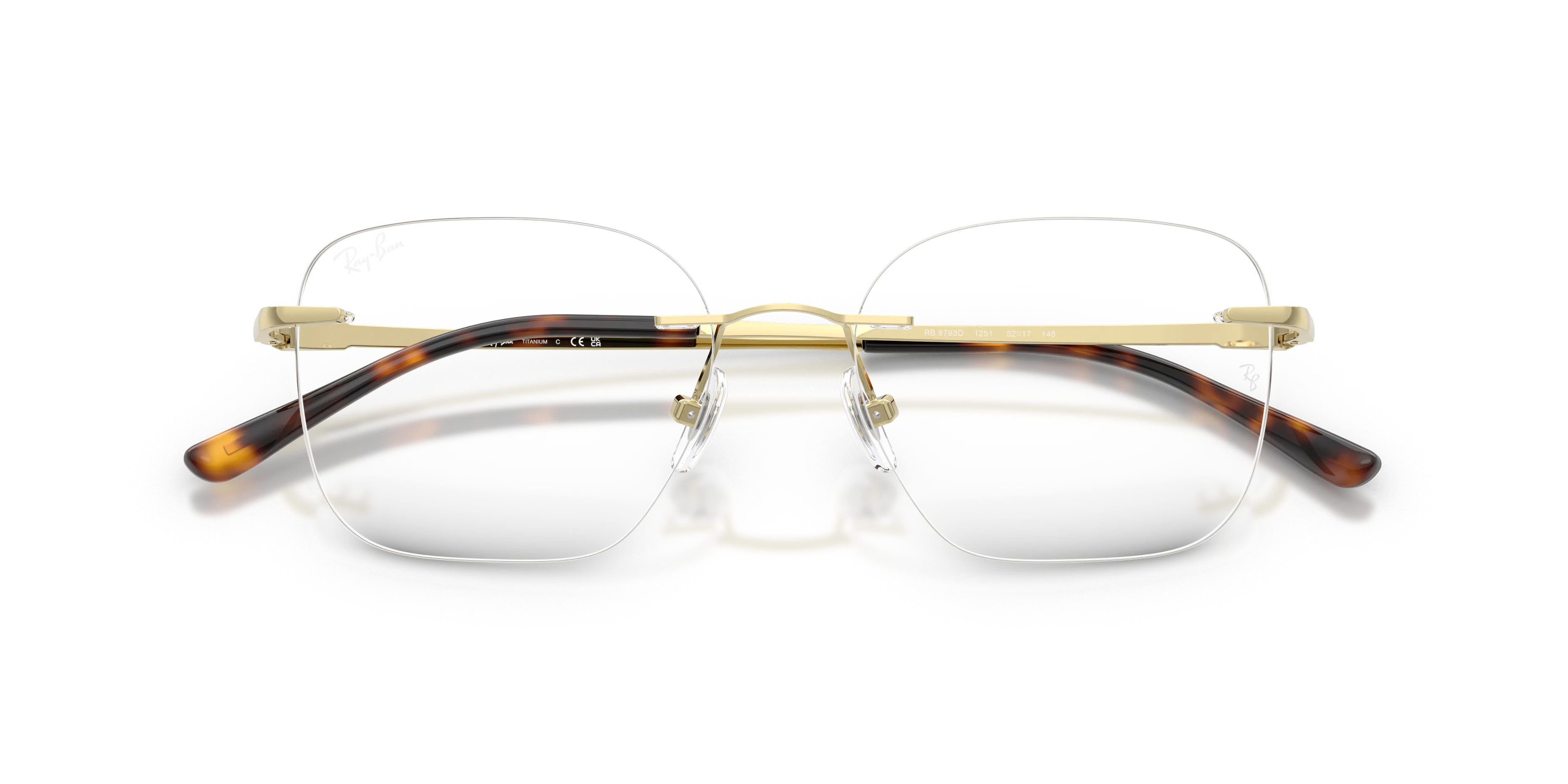 Ray - Ban RX8783D 1251 Montature da vista Titanio Oro Trasparente Squadrata Normale - immagine 2