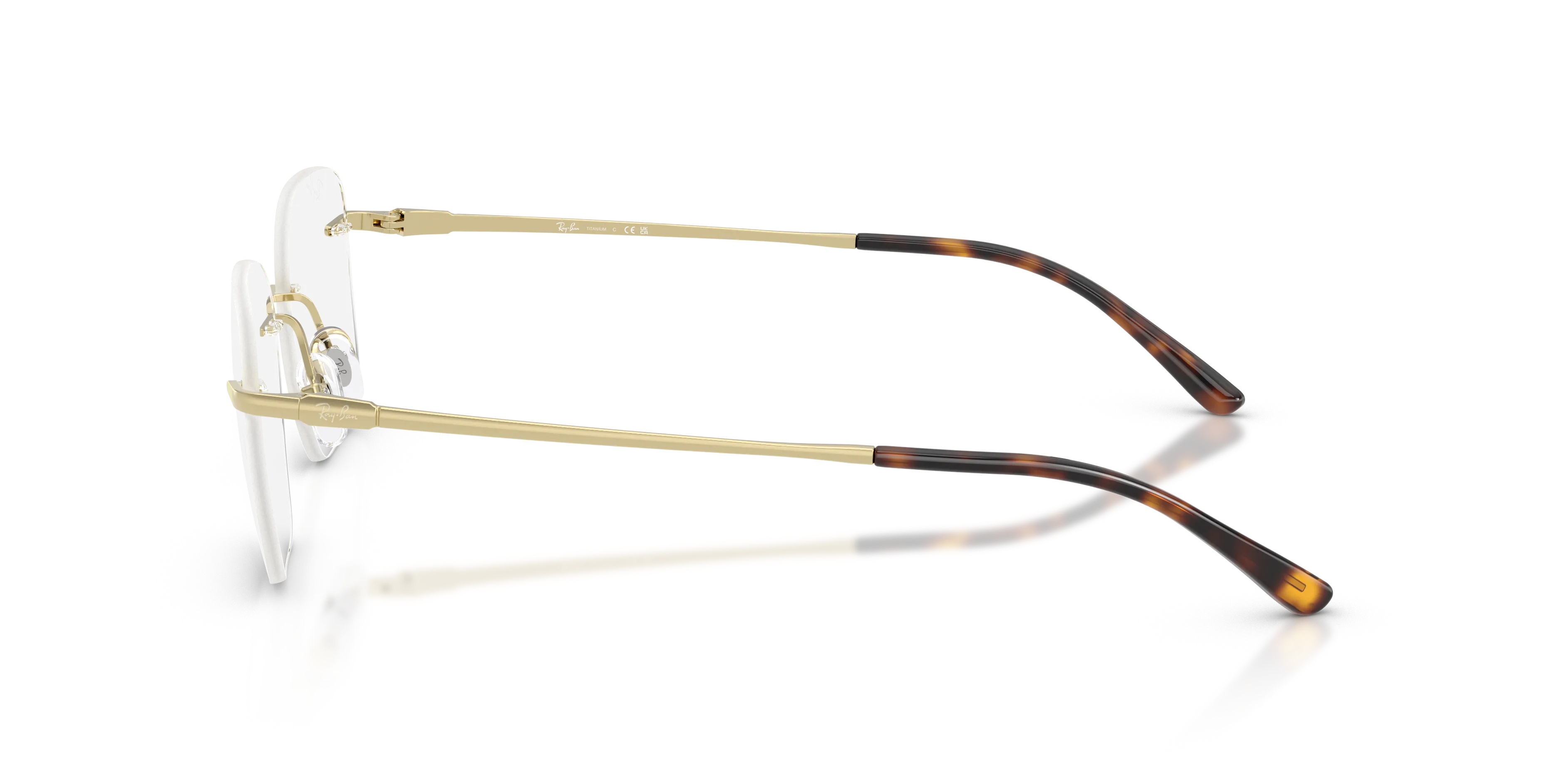 Ray - Ban RX8783D 1251 Montature da vista Titanio Oro Trasparente Squadrata Normale - immagine 4