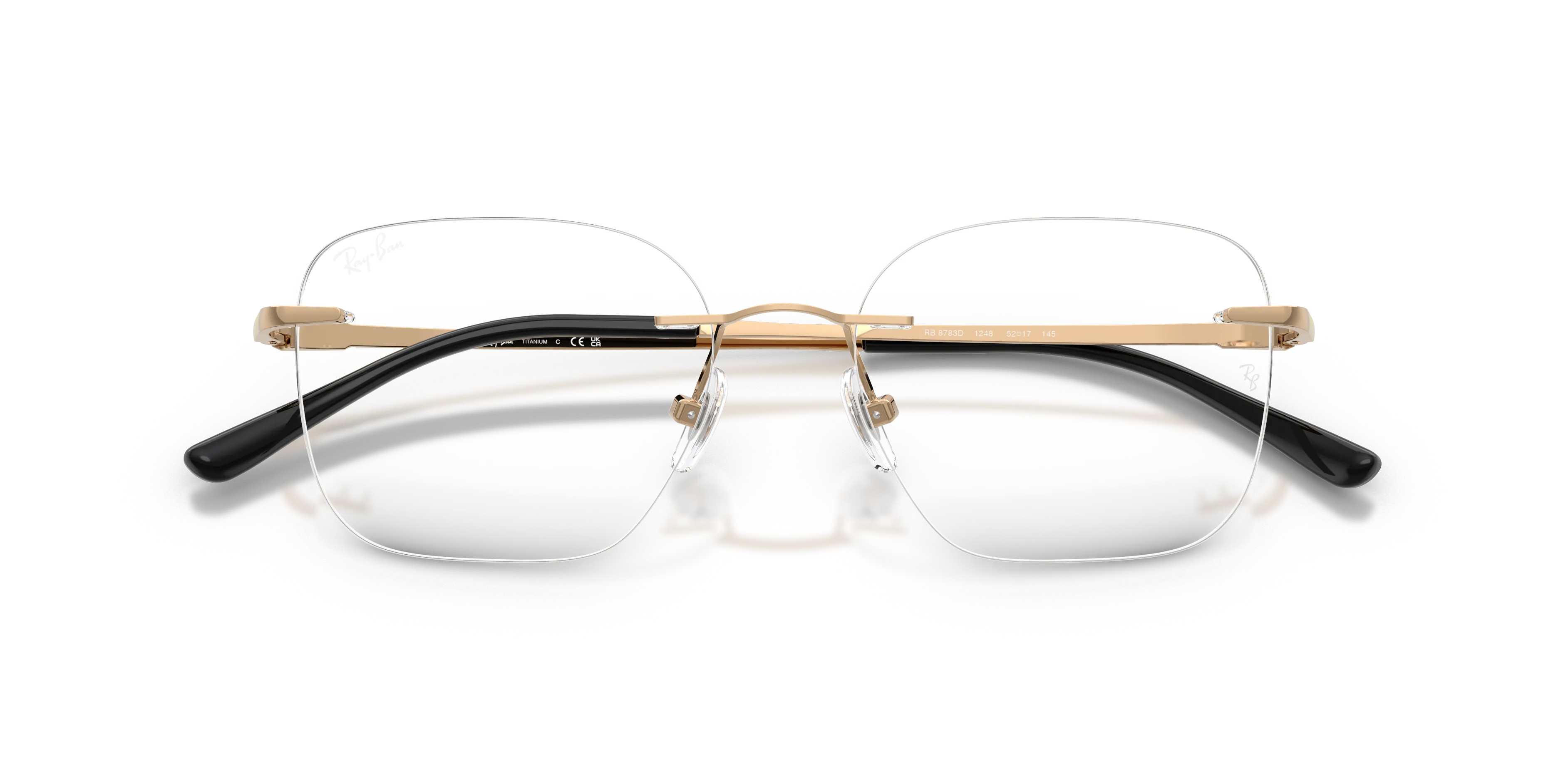 Ray - Ban RX8783D 1248 Montature da vista Titanio Oro Trasparente Squadrata Normale - immagine 2