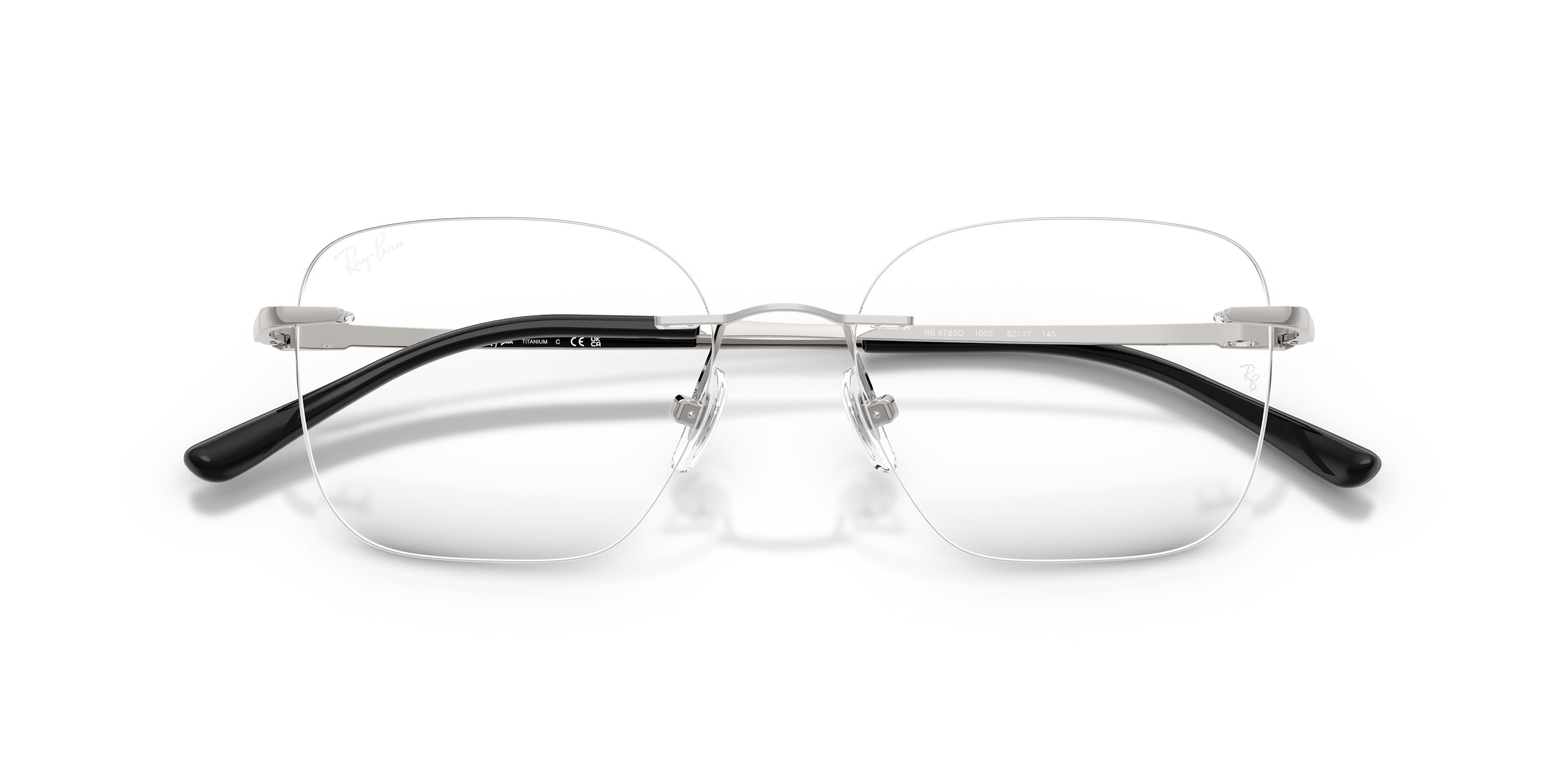 Ray - Ban RX8783D 1002 Montature da vista Titanio Argento Trasparente Squadrata Normale - immagine 2