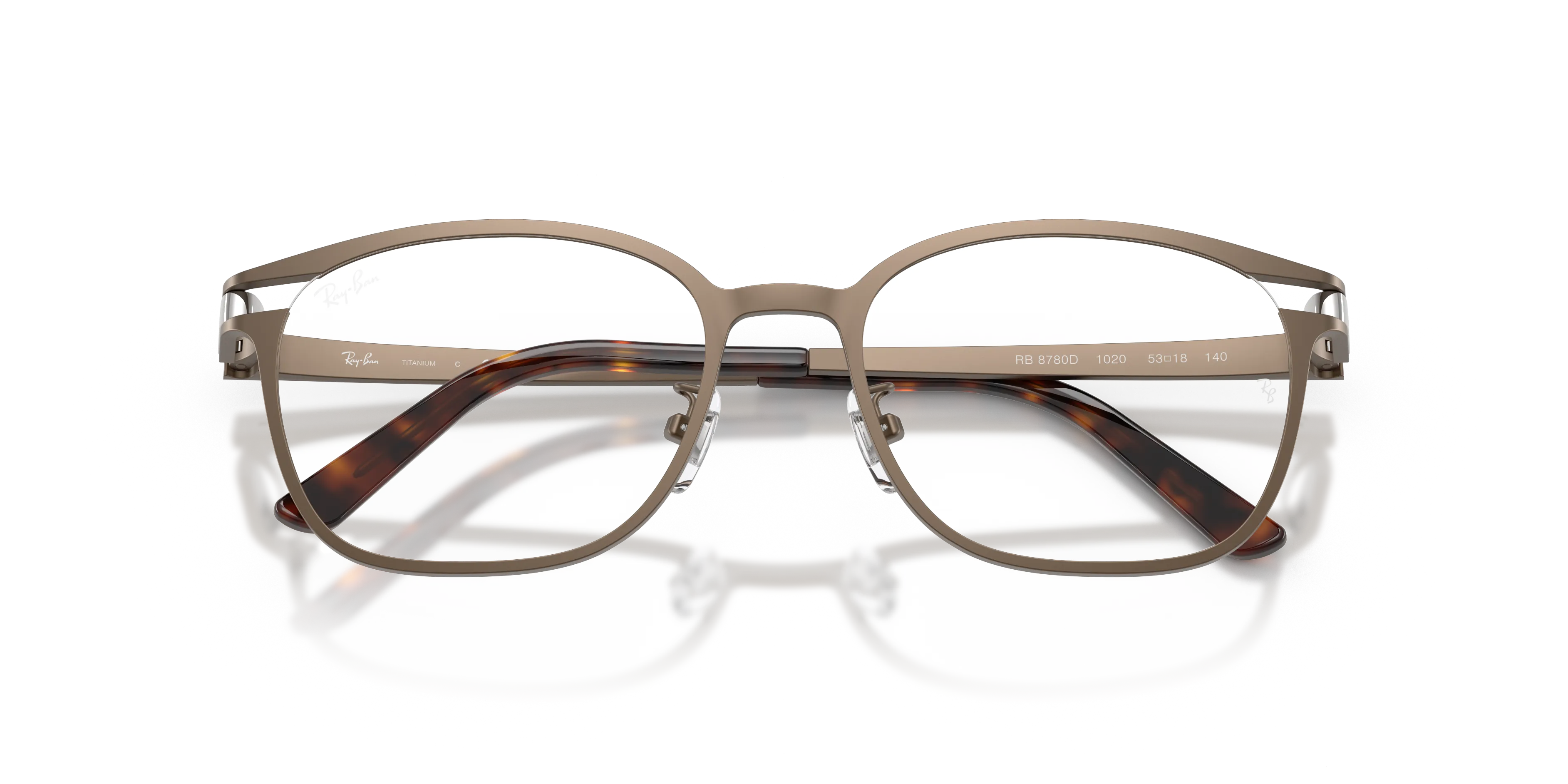 Ray - Ban RX8780D 1020 Montature da vista Titanio Marrone Trasparente Squadrata Normale - immagine 2