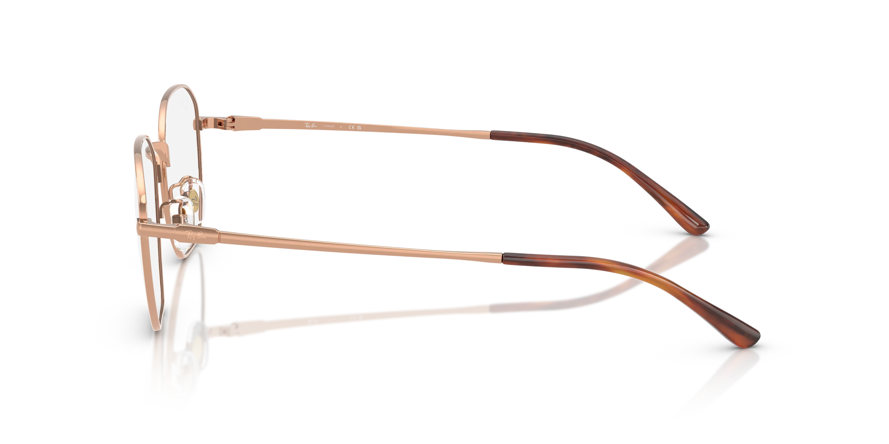 Ray - Ban RX8777D 1245 Montature da vista Titanio Bronzo Trasparente Geometrica Normale - immagine 4