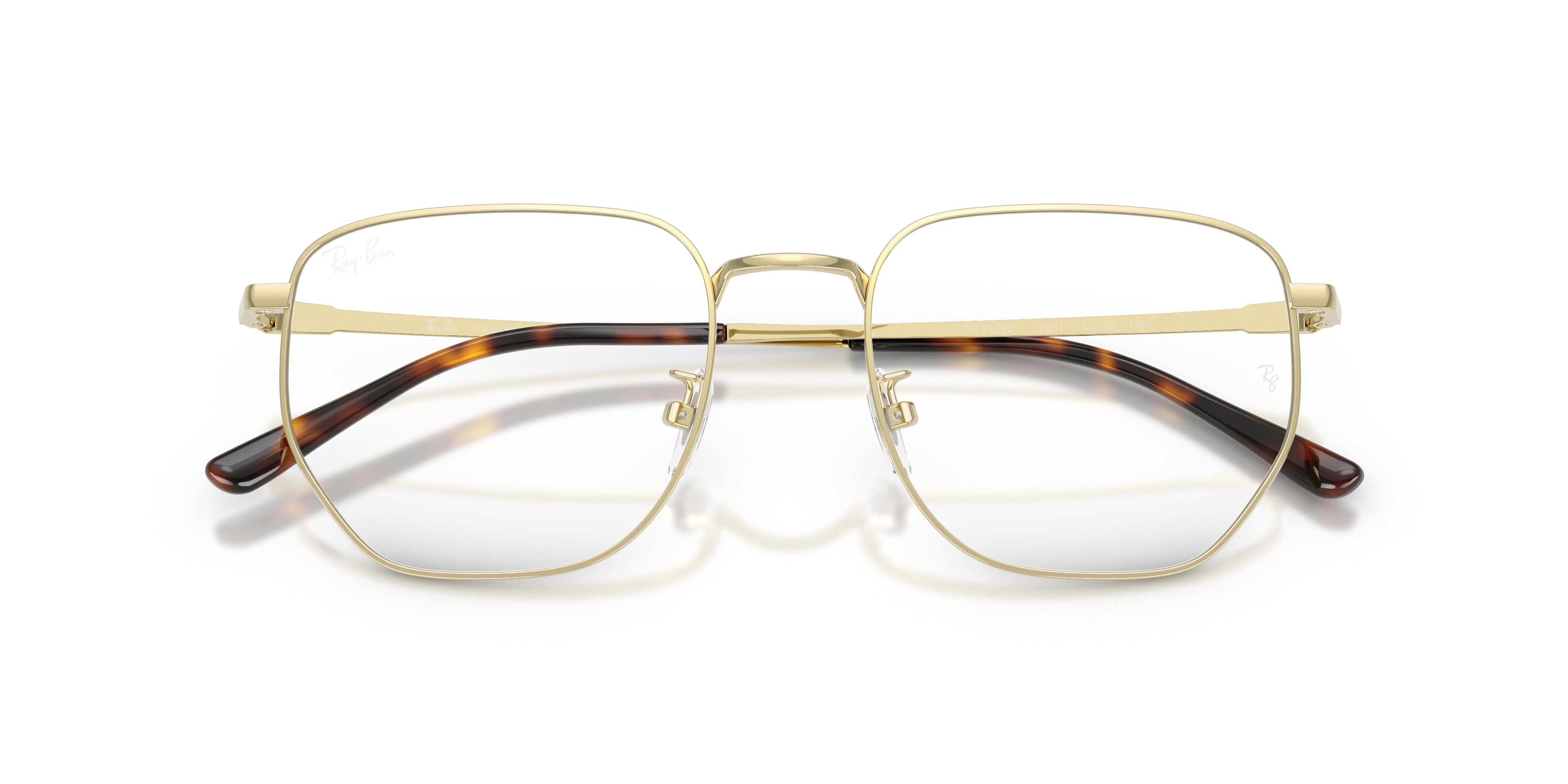 Ray - Ban RX8776D 1251 Montature da vista Titanio Oro Trasparente Geometrica Normale - immagine 2