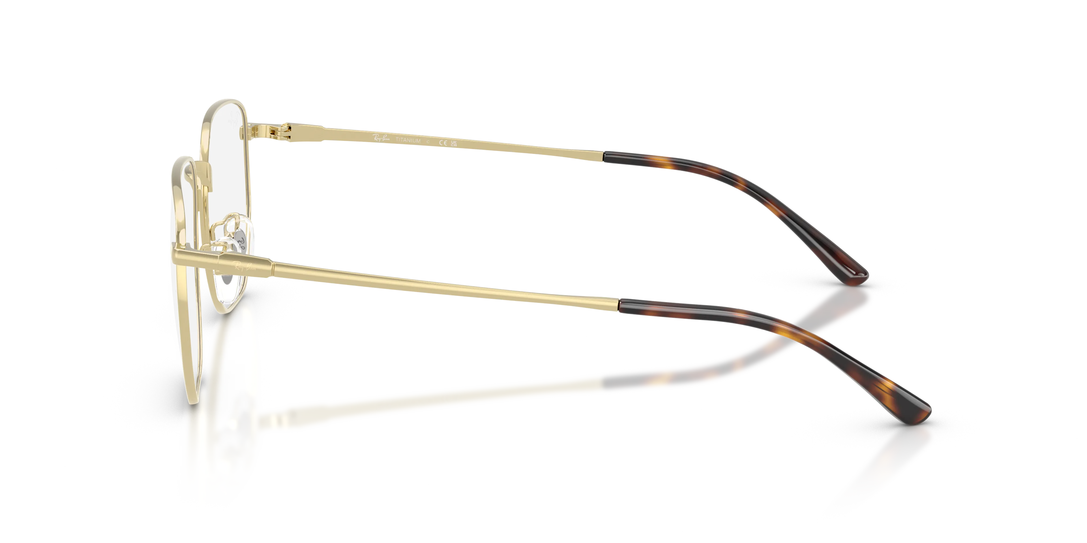 Ray - Ban RX8776D 1251 Montature da vista Titanio Oro Trasparente Geometrica Normale - immagine 4