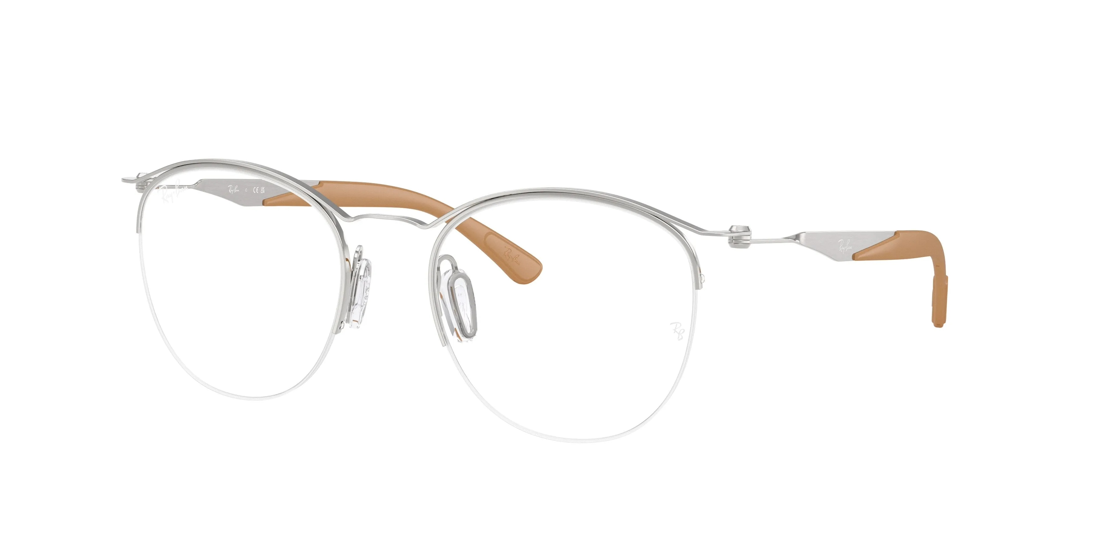 Ray - Ban RX7553 3216 Montature da vista Metallo Argento Trasparente Rotonda Normale - immagine 1