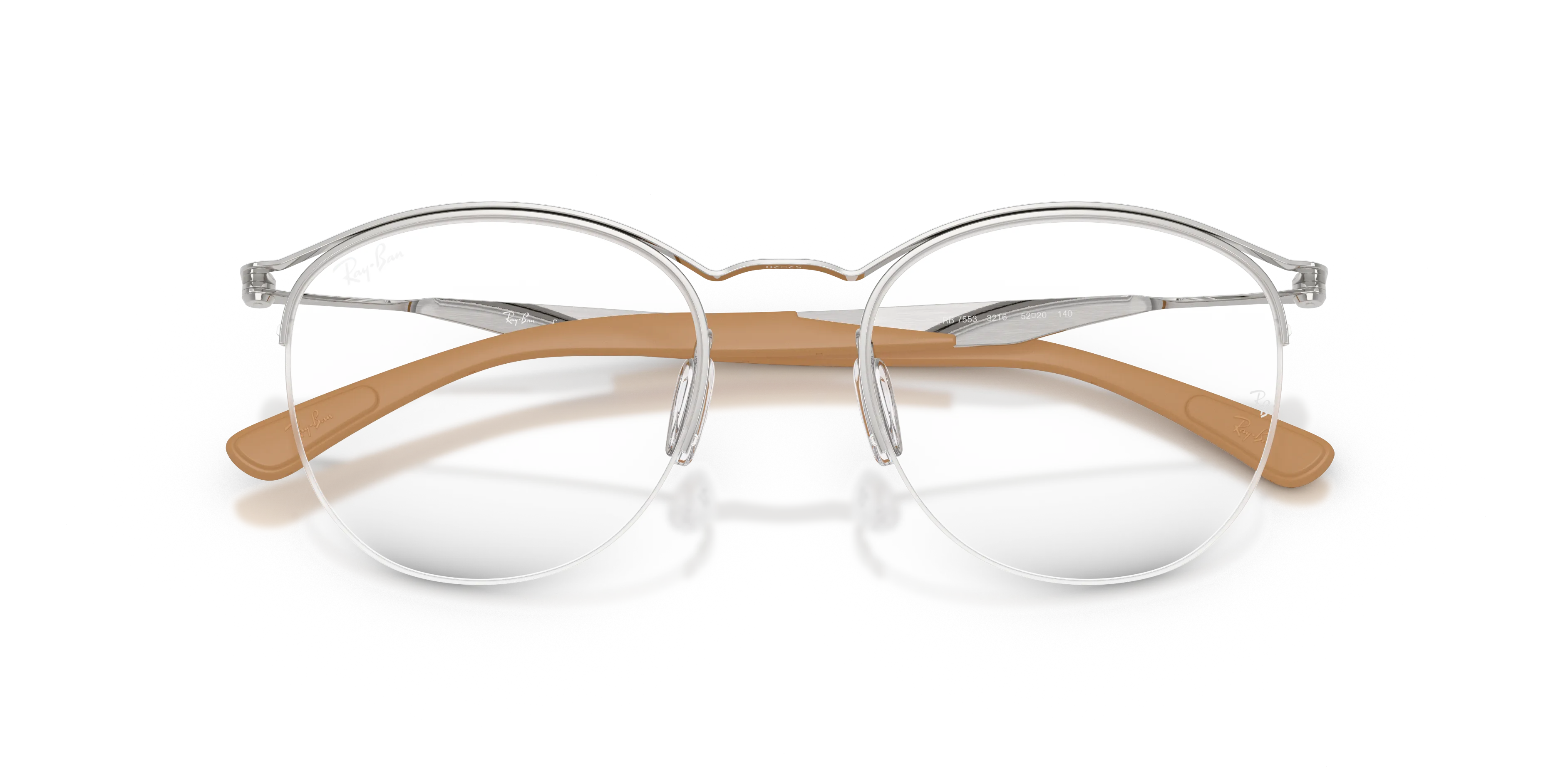 Ray - Ban RX7553 3216 Montature da vista Metallo Argento Trasparente Rotonda Normale - immagine 2