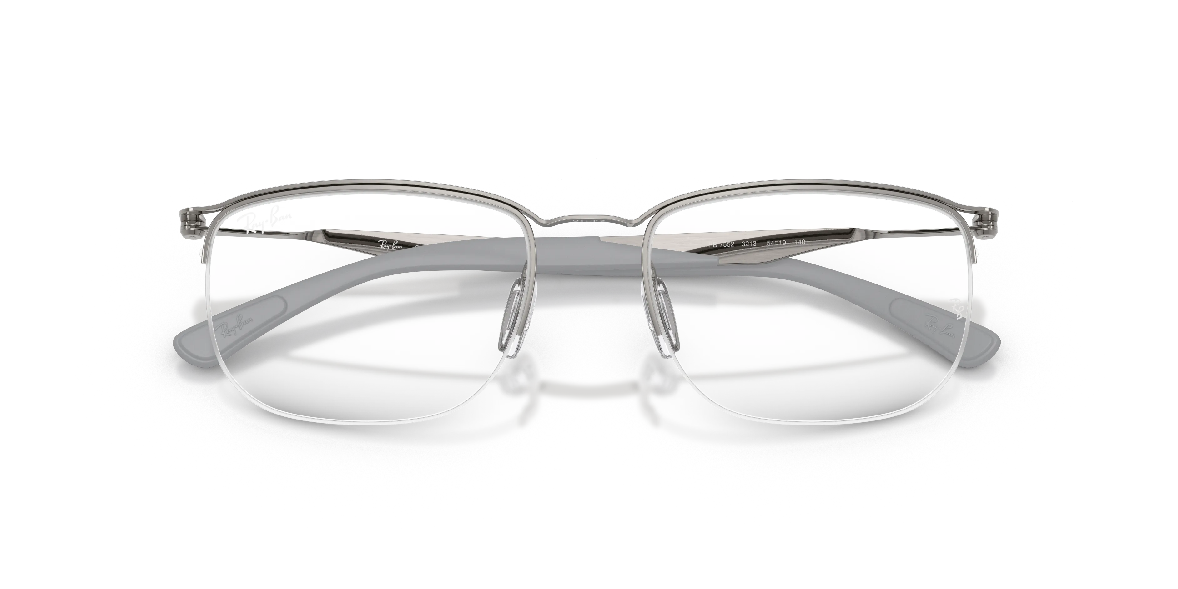 Ray - Ban RX7552 3213 Montature da vista Metallo Grigio Trasparente Squadrata Normale - immagine 2