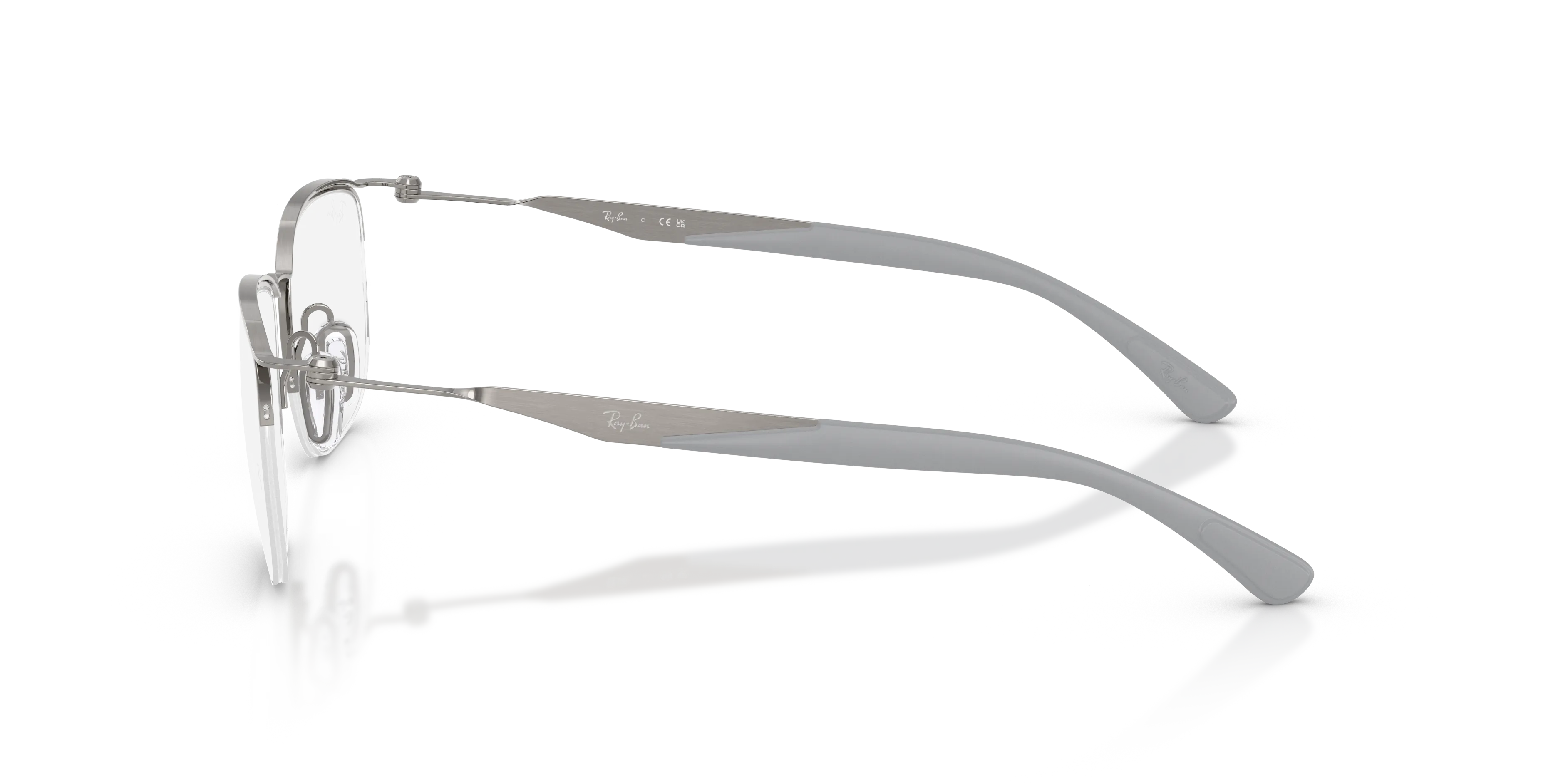 Ray - Ban RX7552 3213 Montature da vista Metallo Grigio Trasparente Squadrata Normale - immagine 4