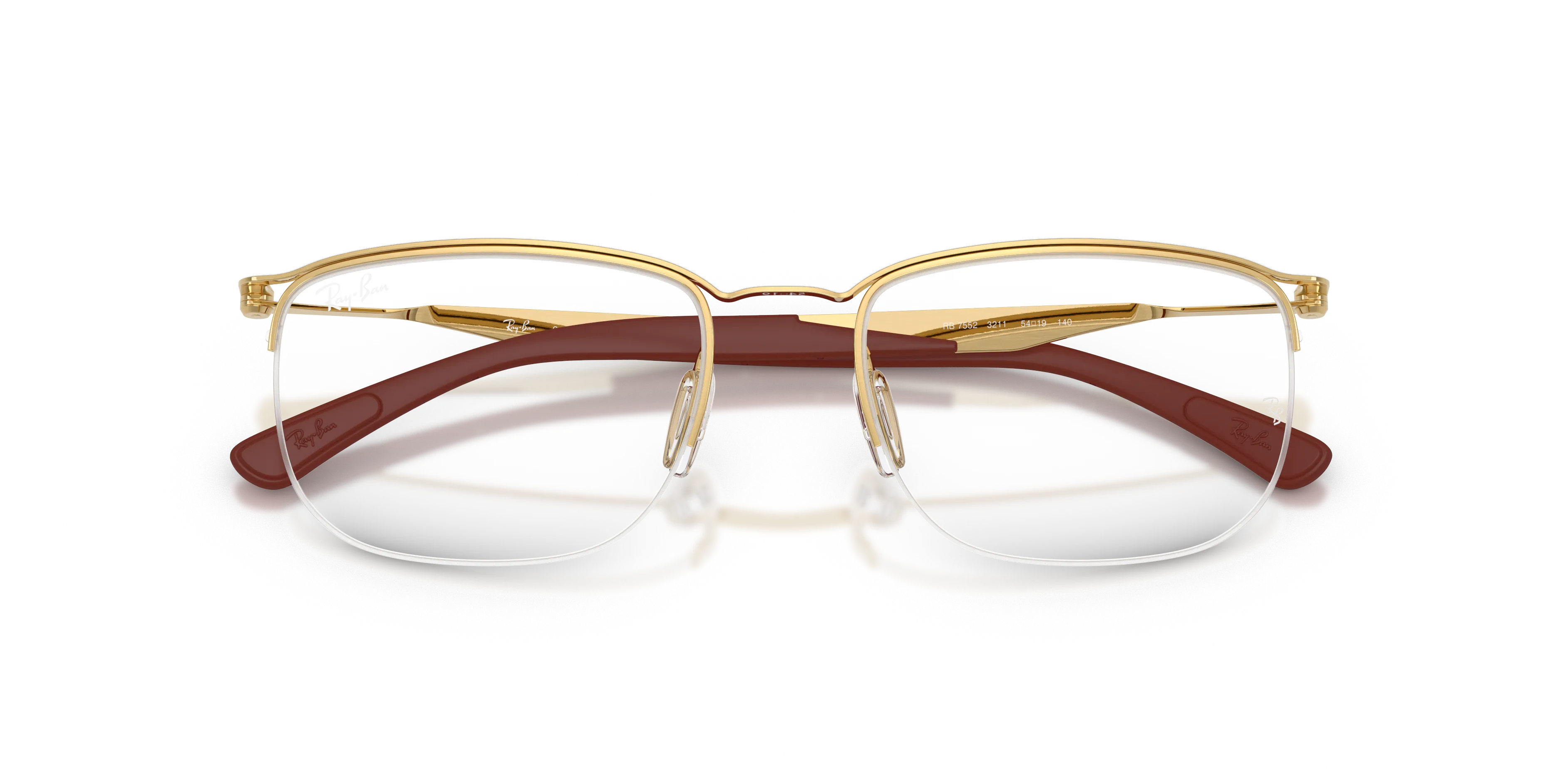 Ray - Ban RX7552 3211 Montature da vista Metallo Oro Trasparente Squadrata Normale - immagine 2