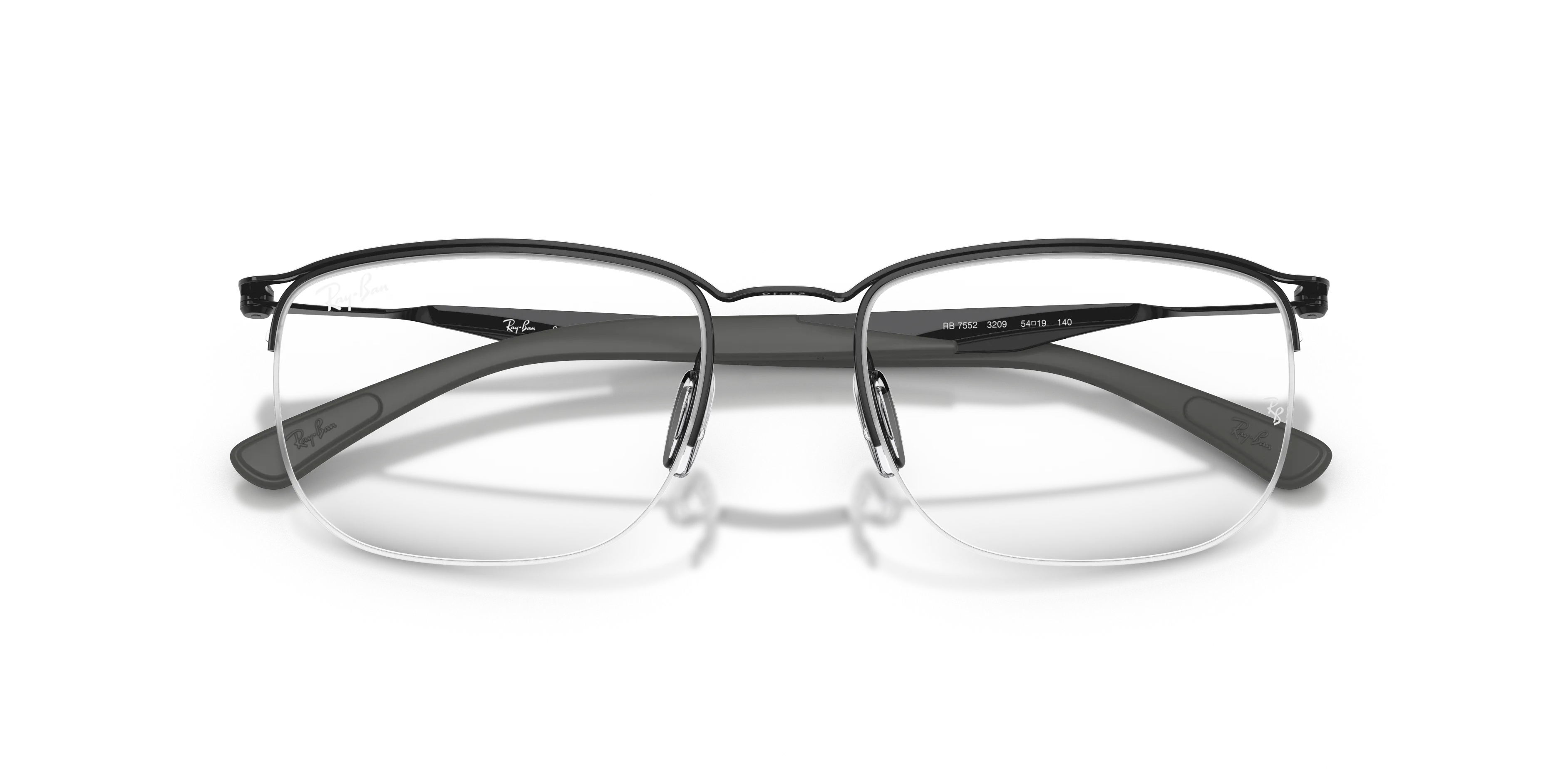 Ray - Ban RX7552 3209 Montature da vista Metallo Nero Trasparente Squadrata Normale - immagine 2