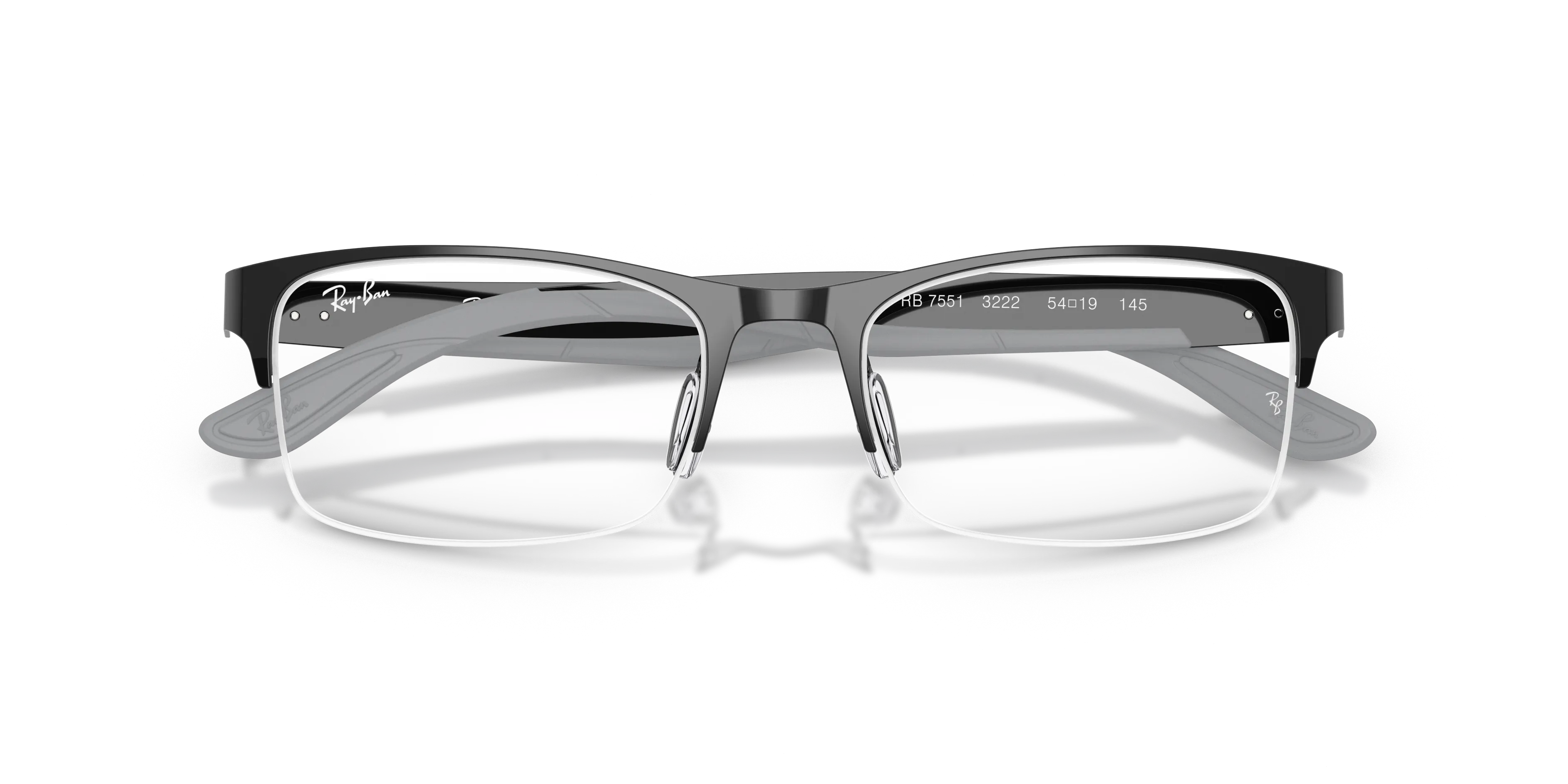 Ray - Ban RX7551 3222 Montature da vista Metallo Nero Trasparente Squadrata Normale - immagine 2
