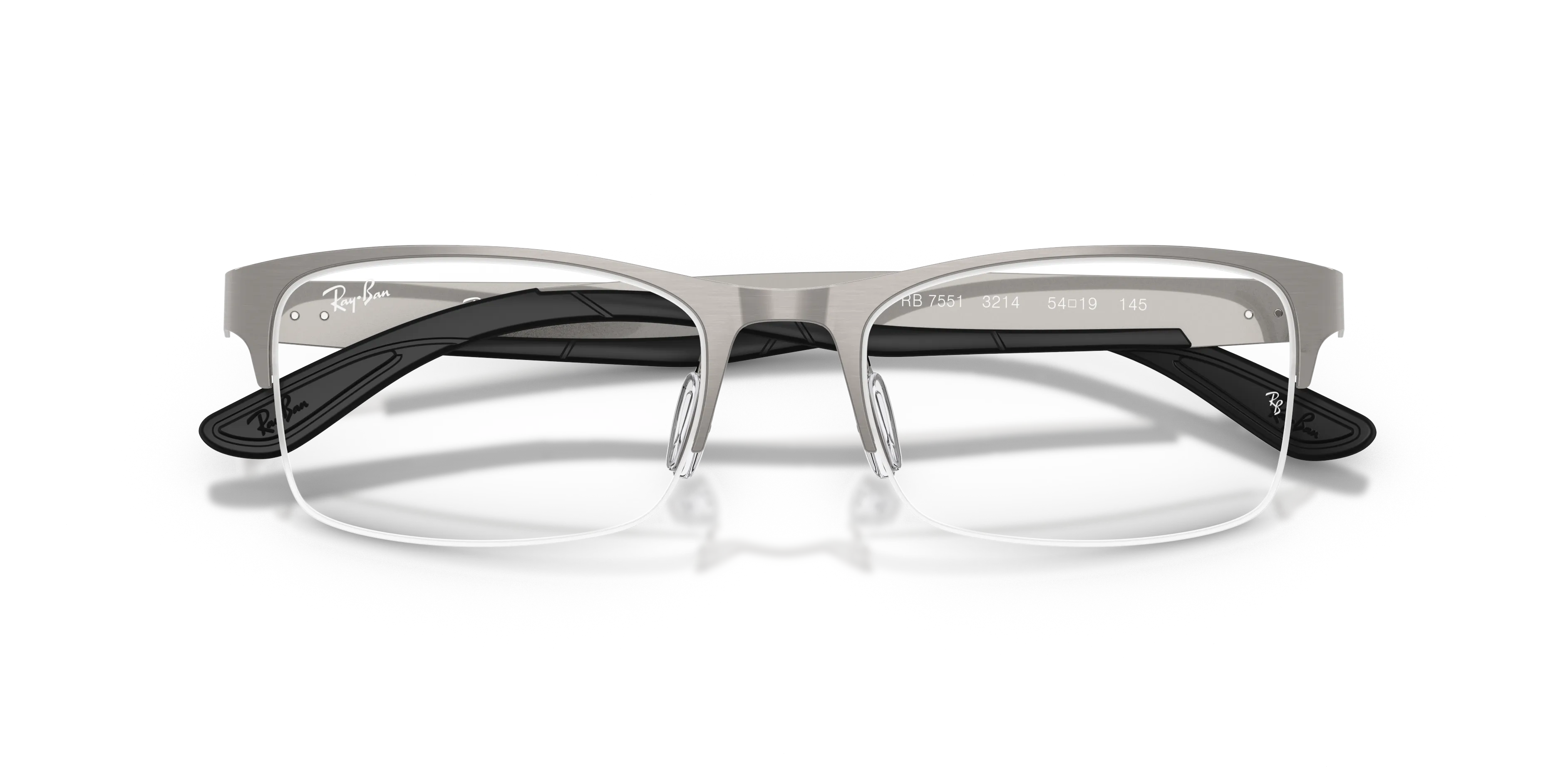 Ray - Ban RX7551 3214 Montature da vista Metallo Grigio Trasparente Squadrata Normale - immagine 2