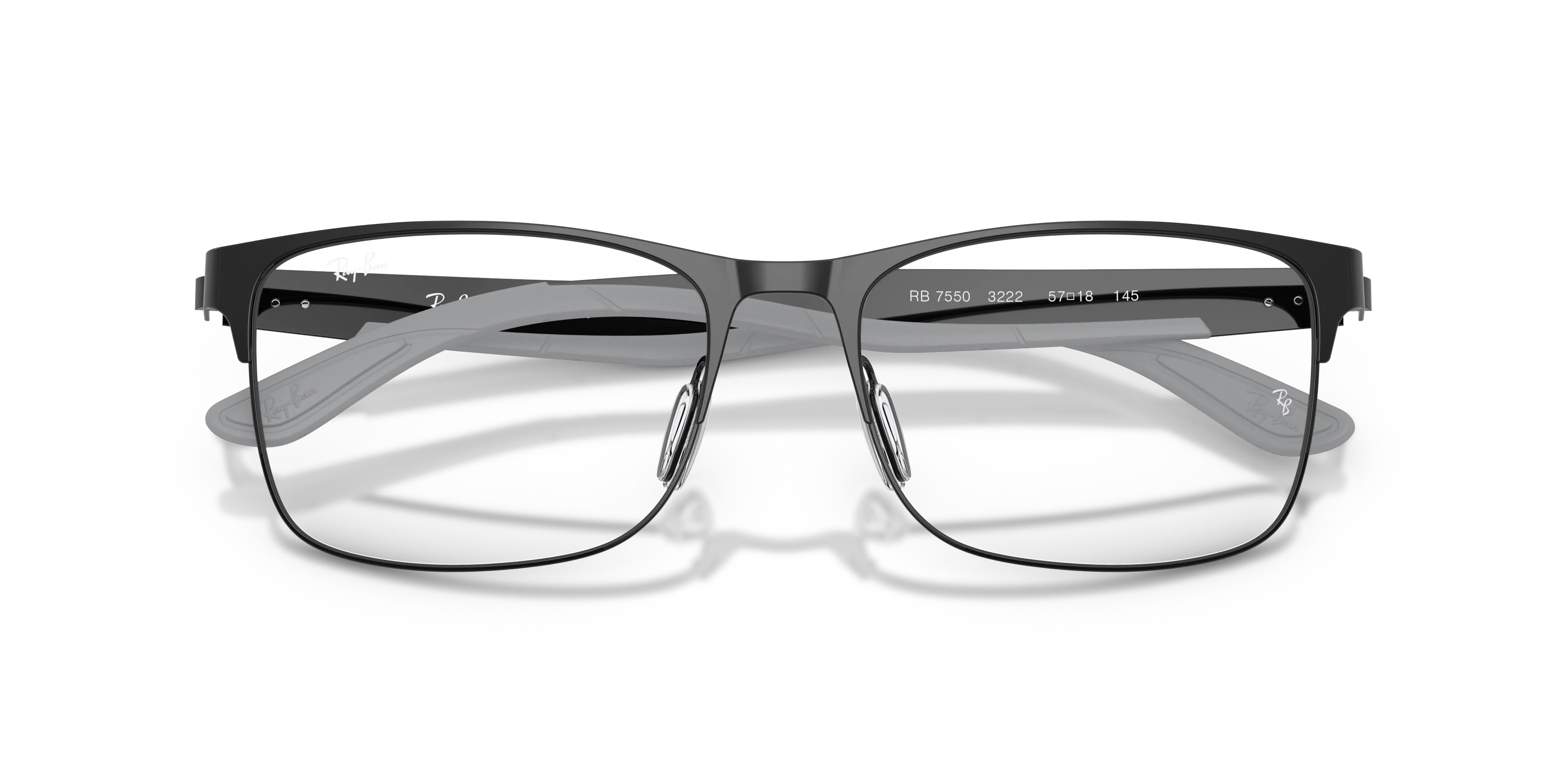 Ray - Ban RX7550 3222 Montature da vista Metallo Nero Trasparente Squadrata Normale - immagine 2