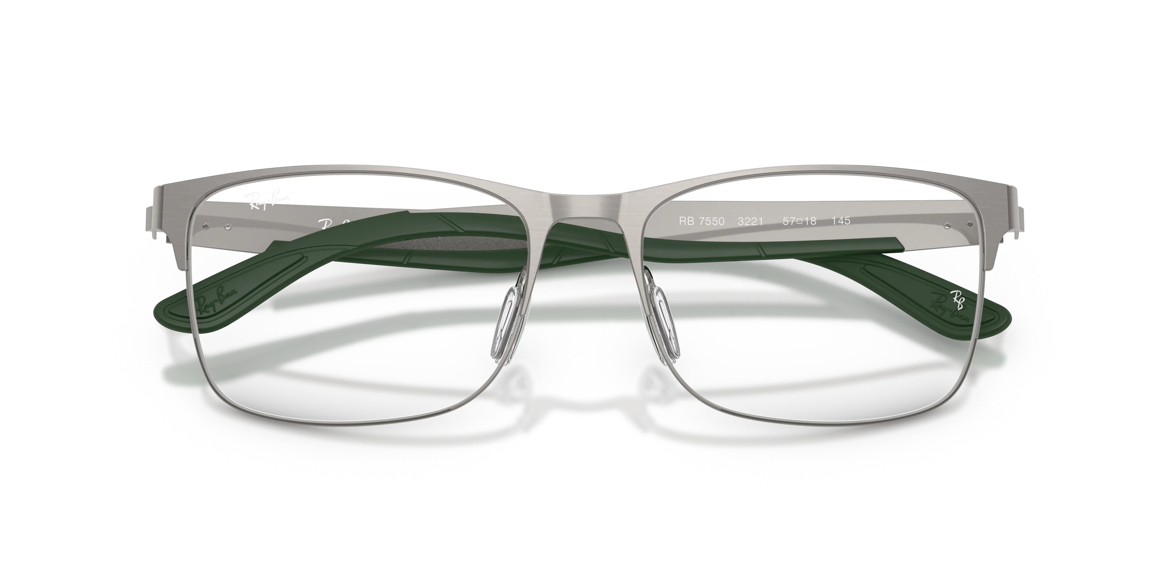 Ray - Ban RX7550 3221 Montature da vista Metallo Grigio Trasparente Squadrata Normale - immagine 2