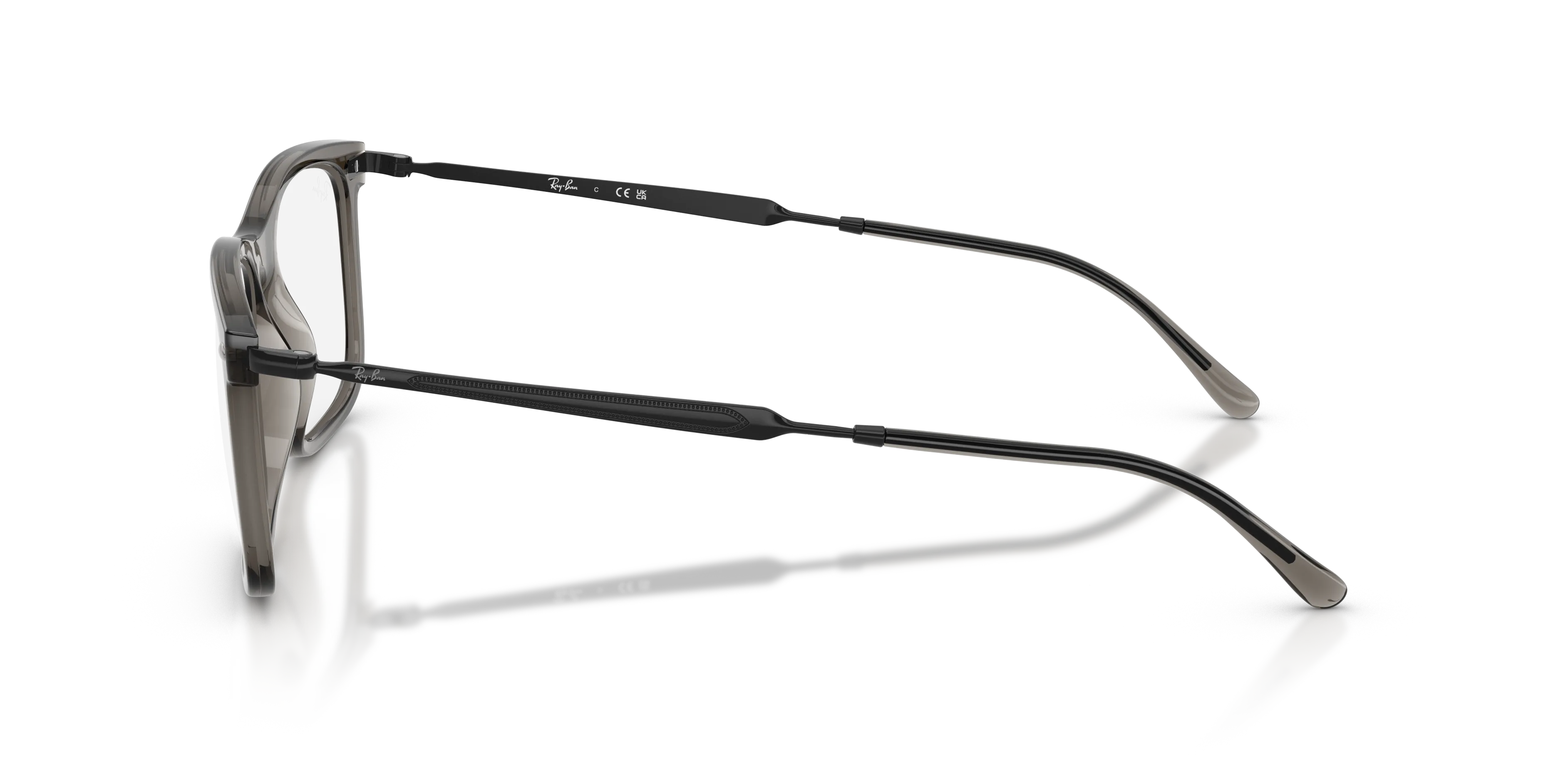Ray - Ban RX7260 8463 Montature da vista Nylon Grigio Trasparente Squadrata Normale - immagine 4