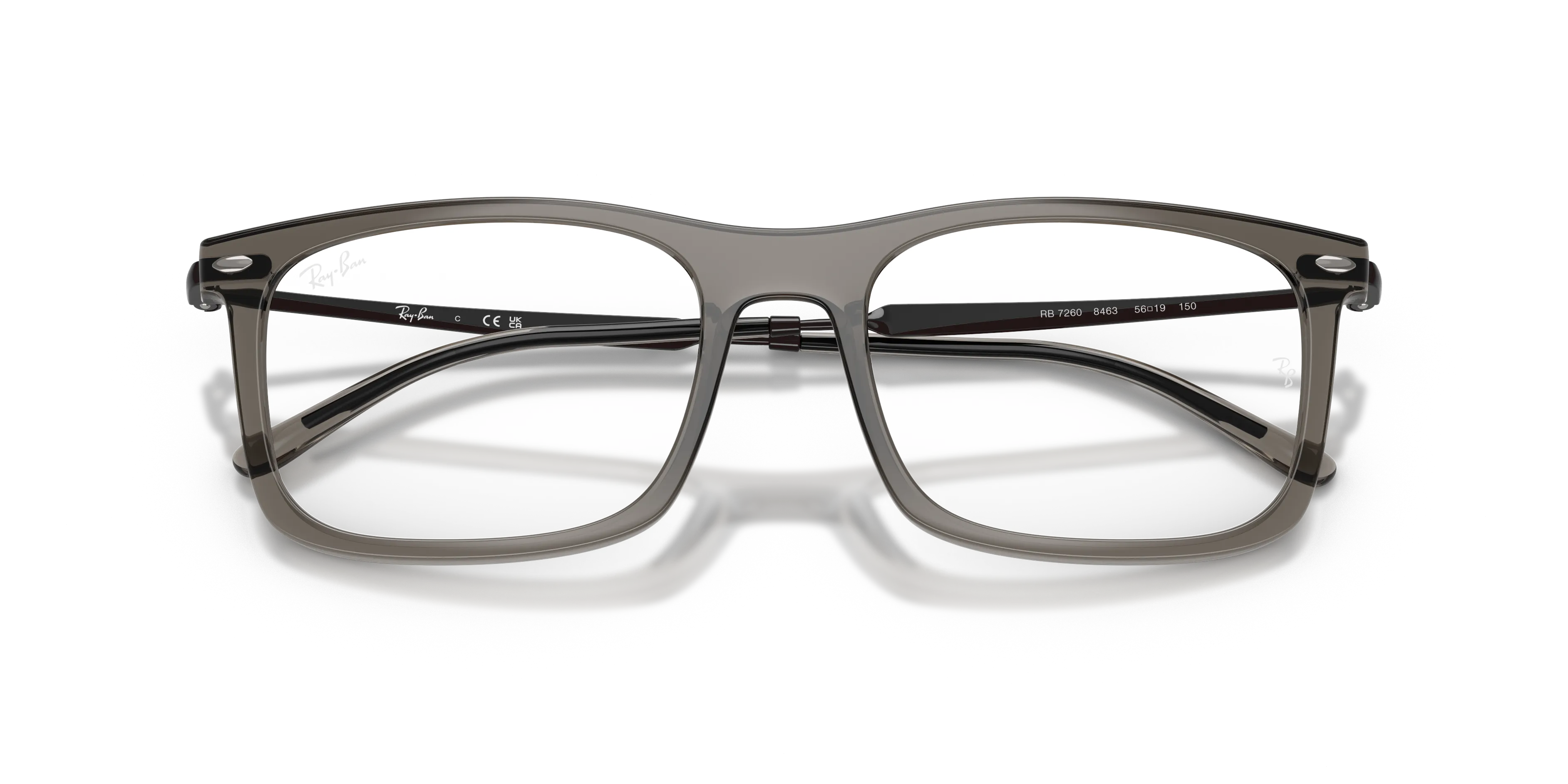 Ray - Ban RX7260 8463 Montature da vista Nylon Grigio Trasparente Squadrata Normale - immagine 2