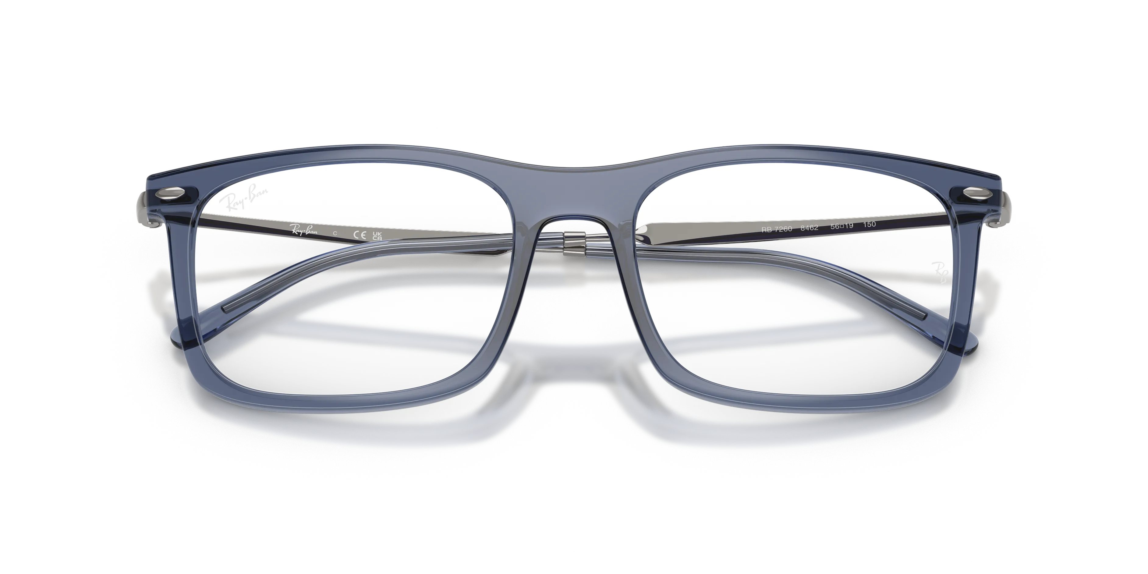 Ray - Ban RX7260 8462 Montature da vista Nylon Blu Trasparente Squadrata Normale - immagine 2