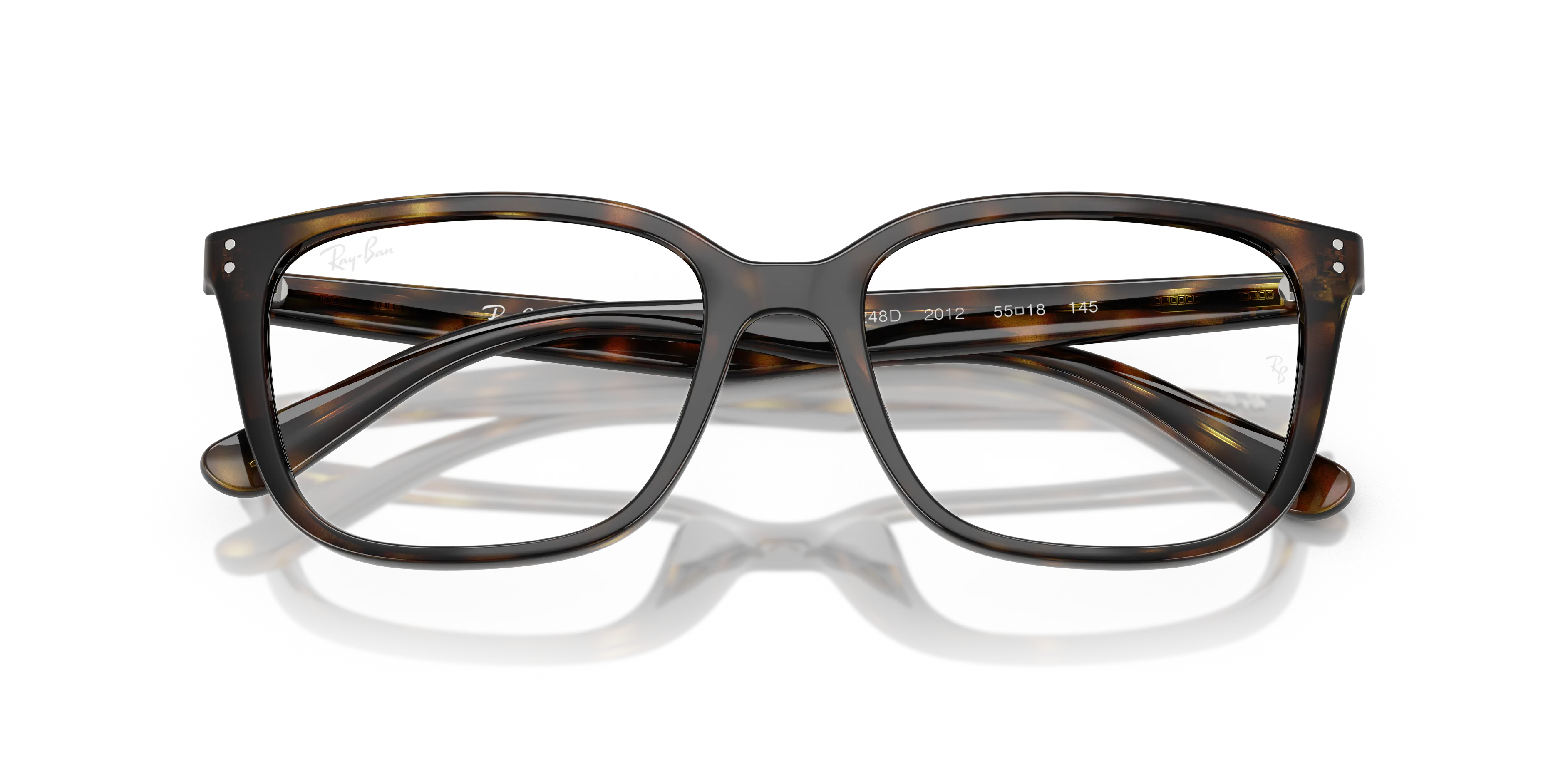 Ray - Ban RX7248D 2012 Montature da vista Acetato Tartaruga Trasparente Squadrata Normale - immagine 2