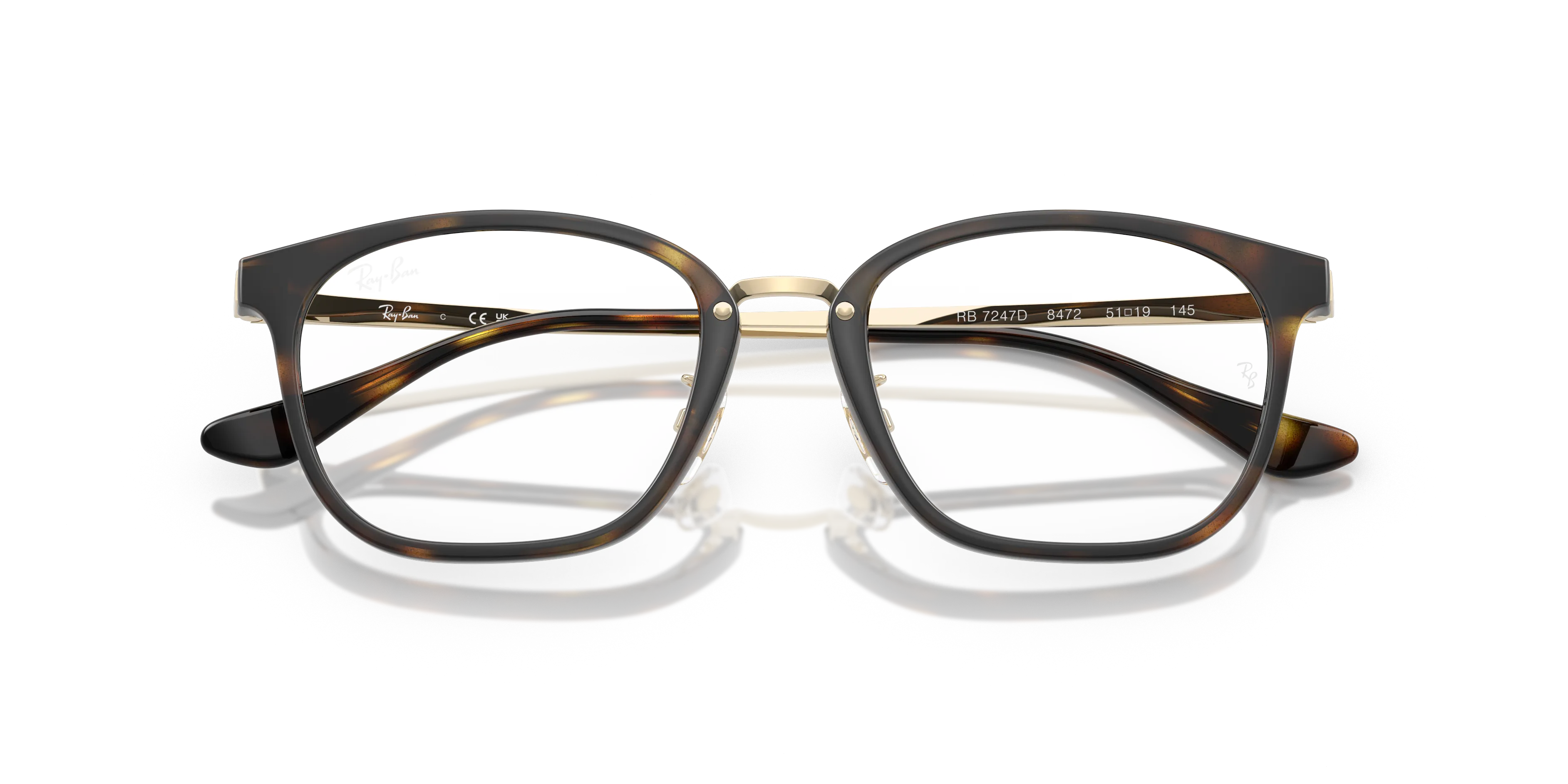 Ray - Ban RX7247D 8472 Montature da vista Iniettato Havana Trasparente Squadrata Normale - immagine 2