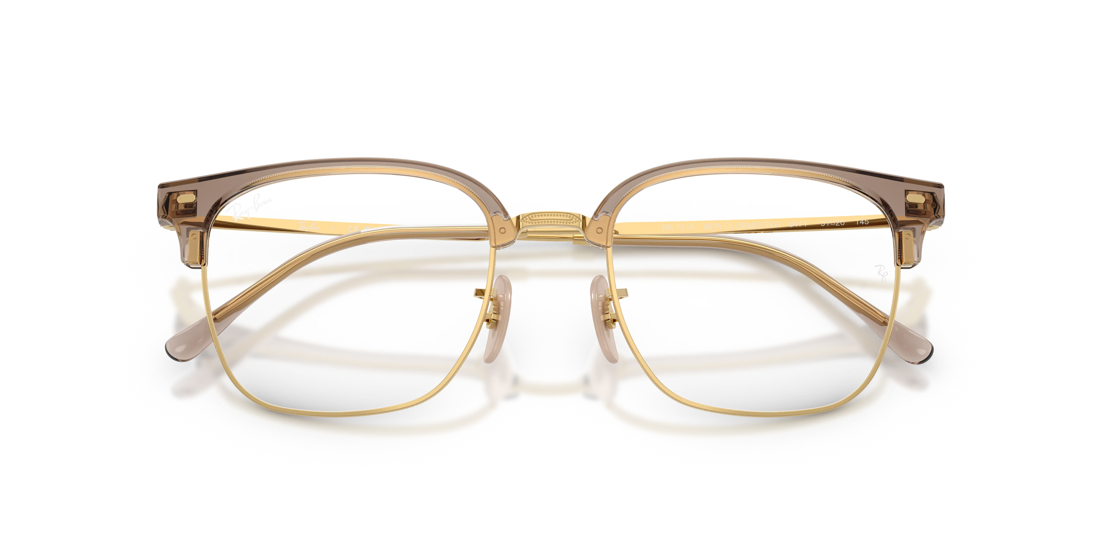 Ray - Ban RX7216 NEW CLUBMASTER 8471 Montature da vista Acetato Beige Trasparente Squadrata Normale - immagine 2