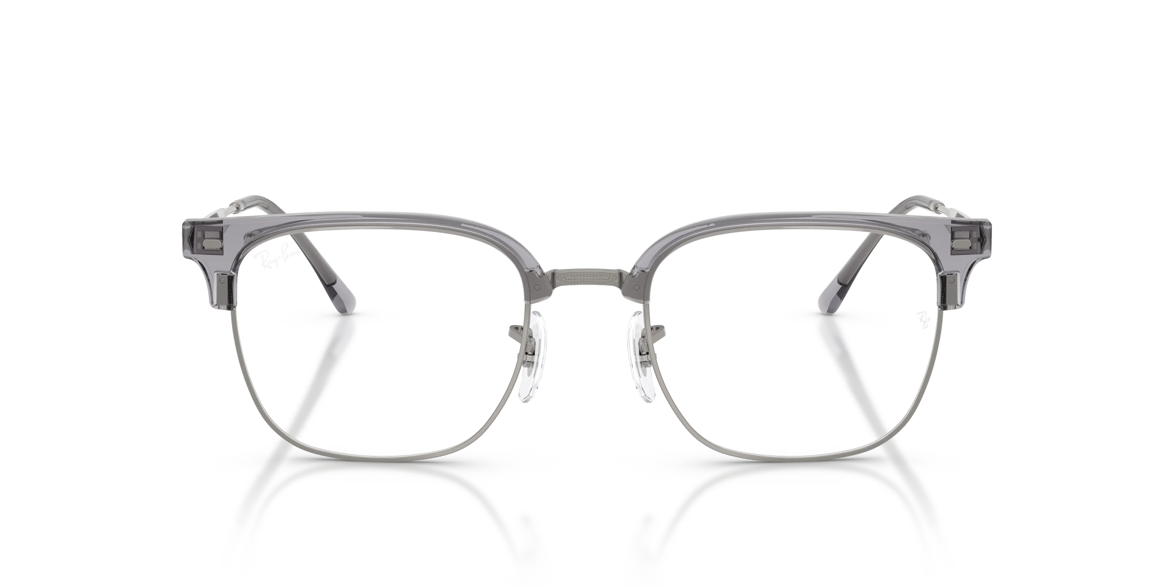 Ray - Ban RX7216 NEW CLUBMASTER 8470 Montature da vista Acetato Grigio Trasparente Squadrata Normale - immagine 3