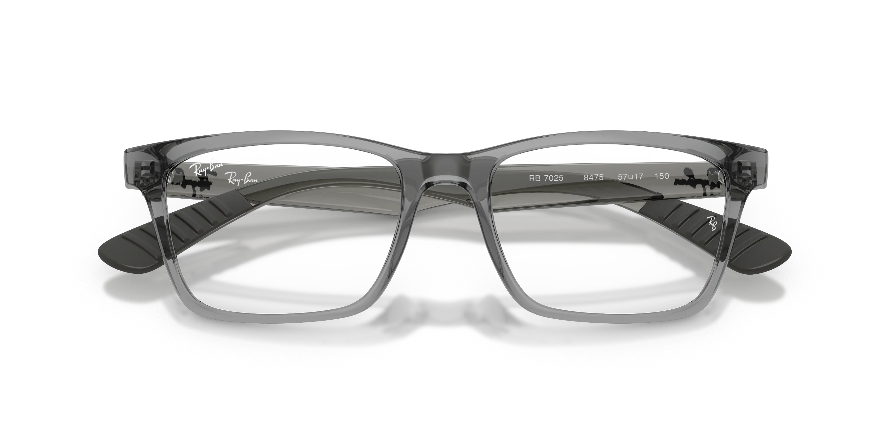 Ray - Ban RX7025 8475 Montature da vista Iniettato Grigio Trasparente Squadrata Normale - immagine 2
