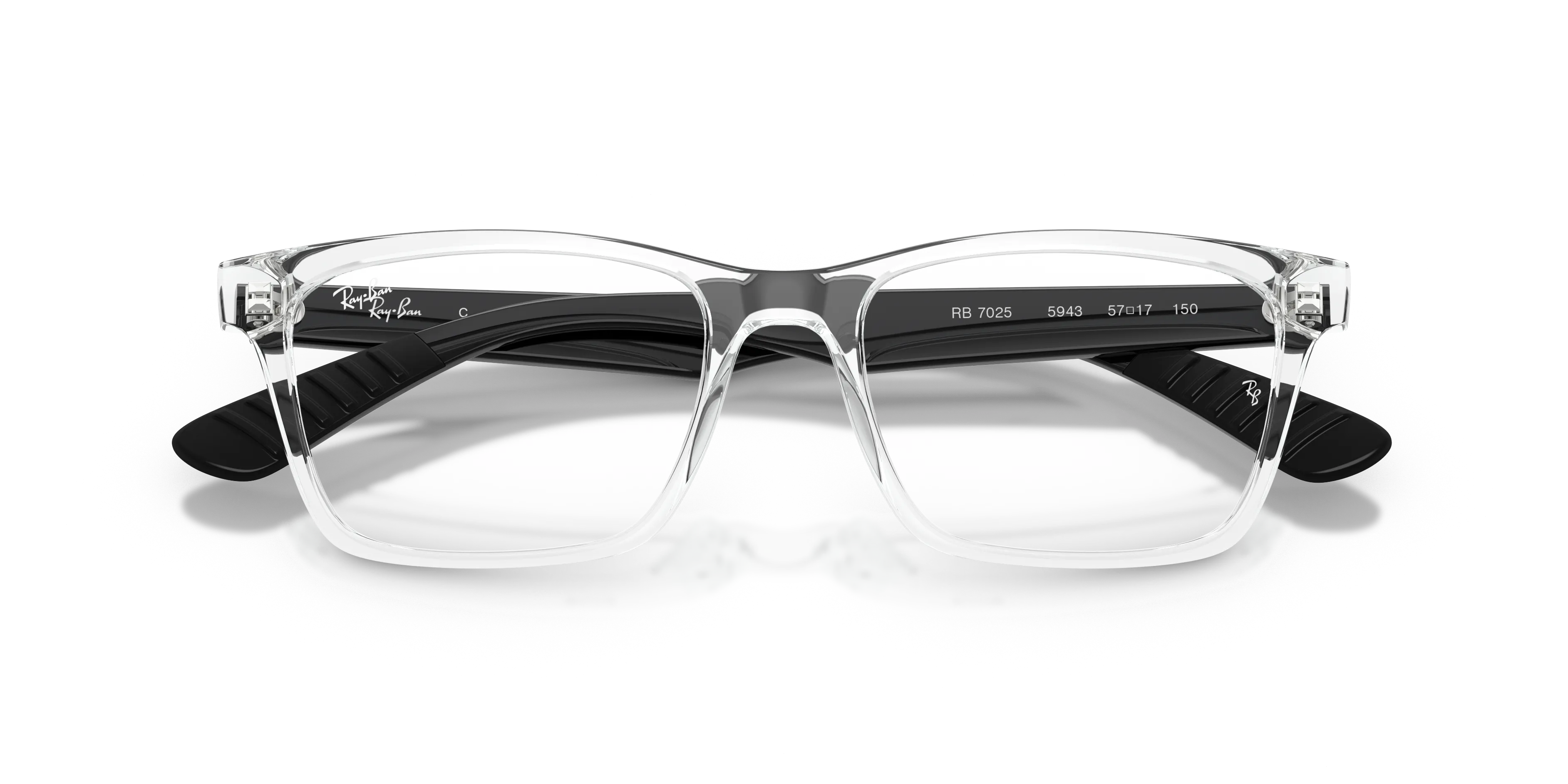 Ray - Ban RX7025 5943 Montature da vista Iniettato Trasparente Trasparente Squadrata Normale - immagine 2