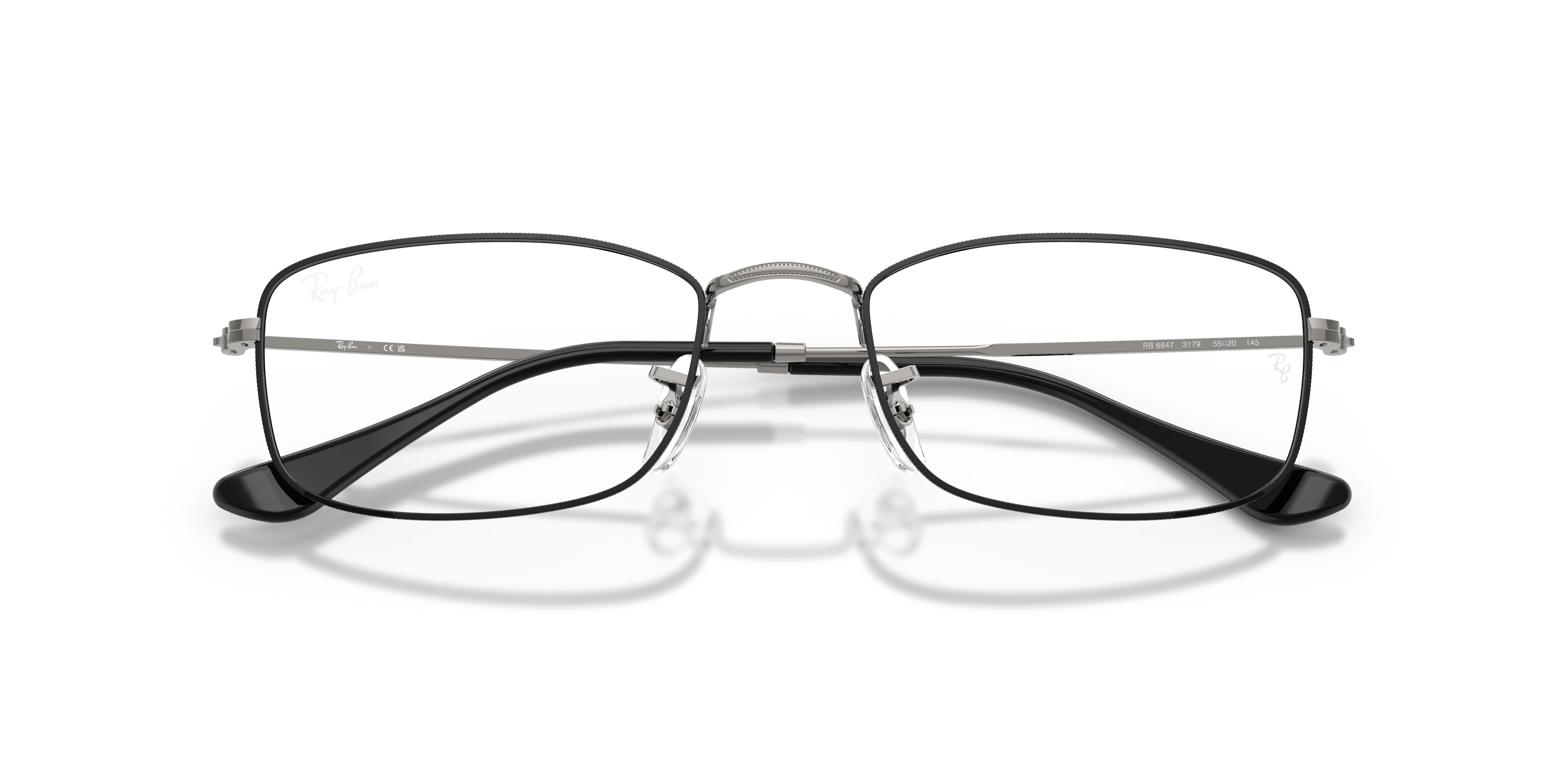 Ray - Ban RX6647 3179 Montature da vista Metallo Nero Trasparente Geometrica Normale - immagine 2