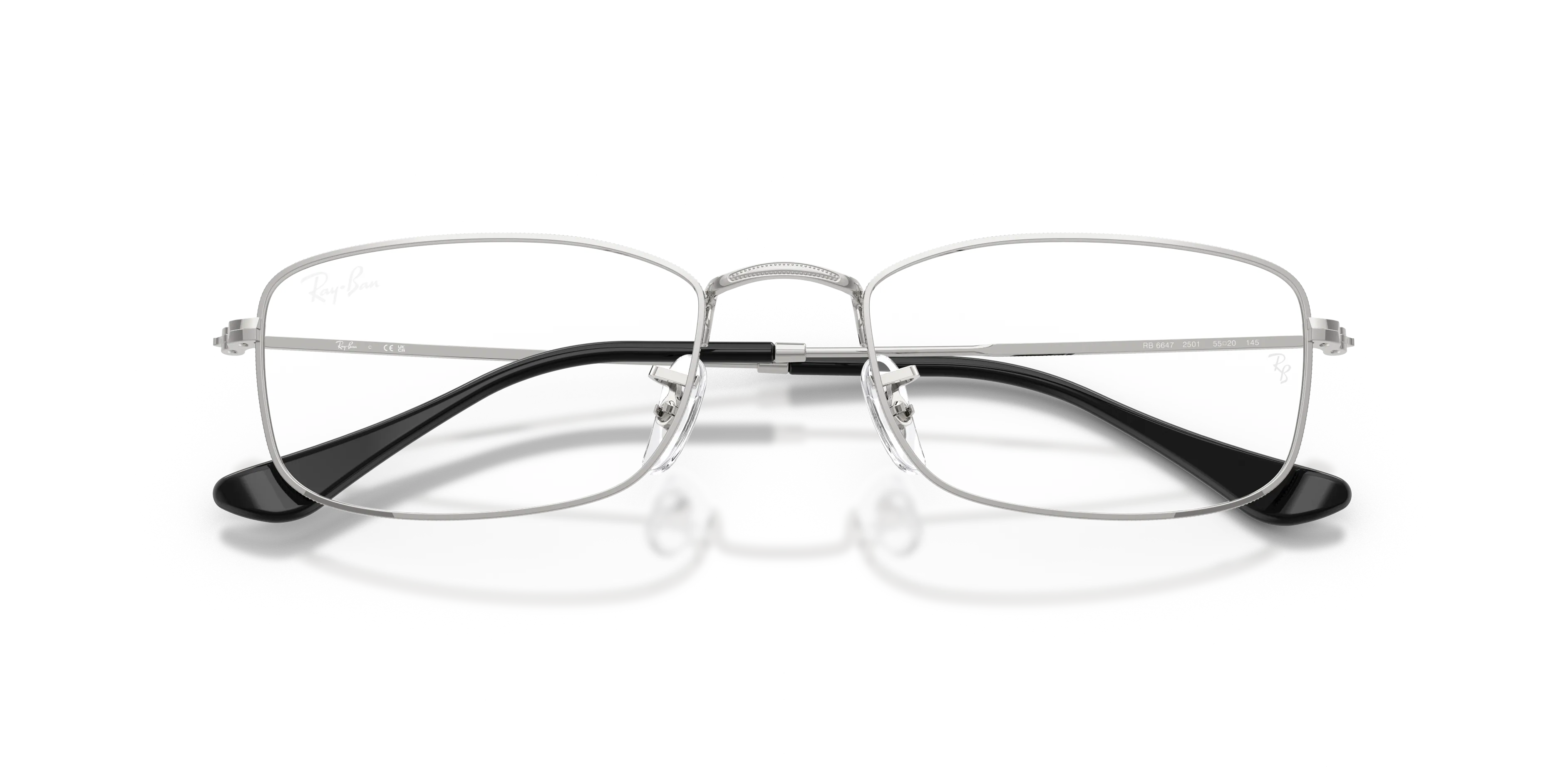 Ray - Ban RX6647 2501 Montature da vista Metallo Argento Trasparente Geometrica Normale - immagine 2