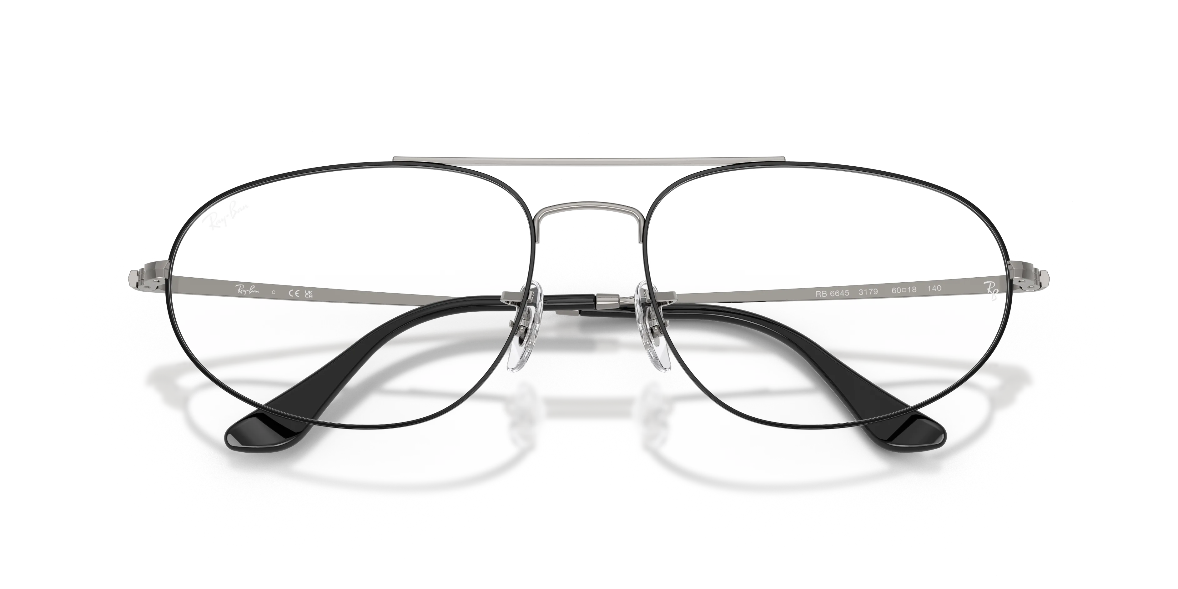 Ray - Ban RX6645 3179 Montature da vista Metallo Nero Trasparente Geometrica Normale - immagine 2