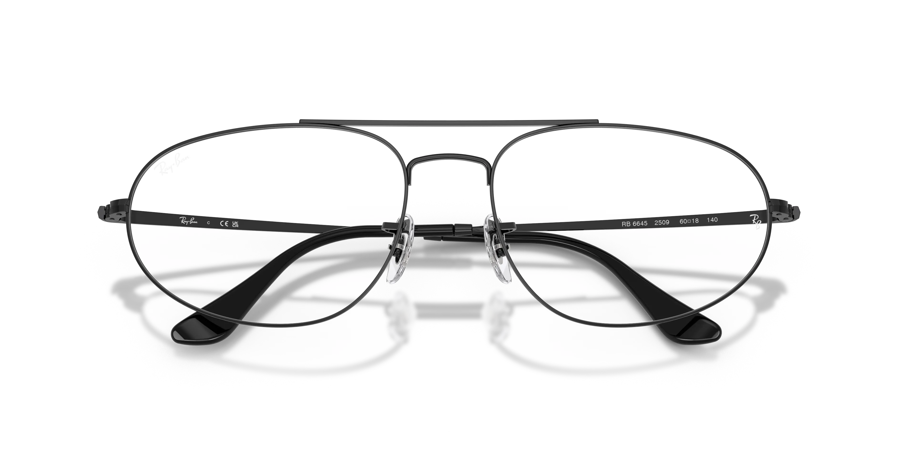 Ray - Ban RX6645 2509 Montature da vista Metallo Nero Trasparente Geometrica Normale - immagine 2