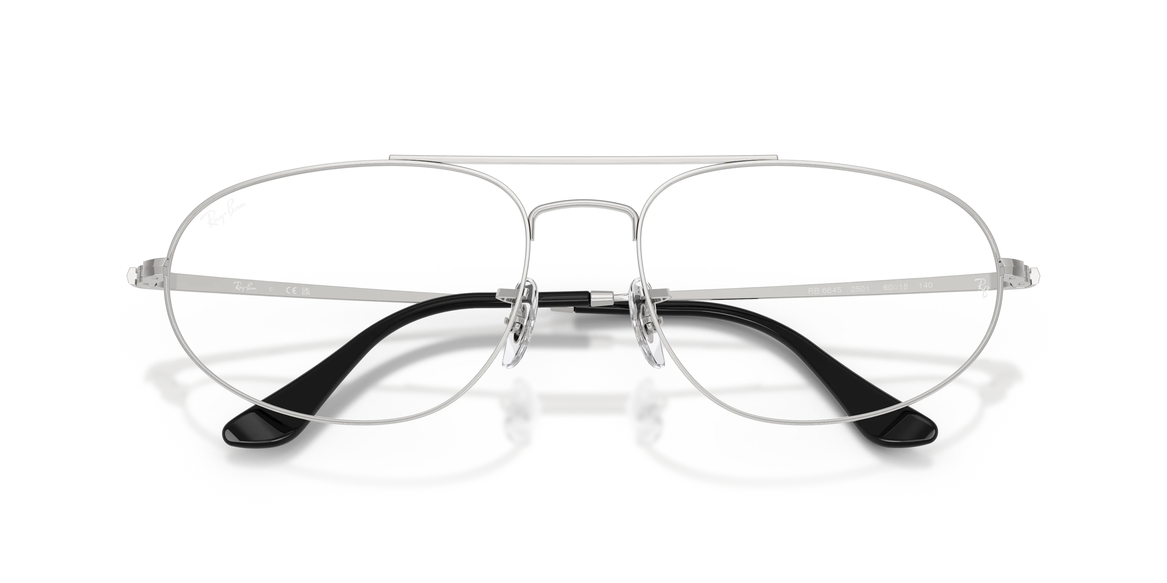 Ray - Ban RX6645 2501 Montature da vista Metallo Argento Trasparente Geometrica Normale - immagine 2