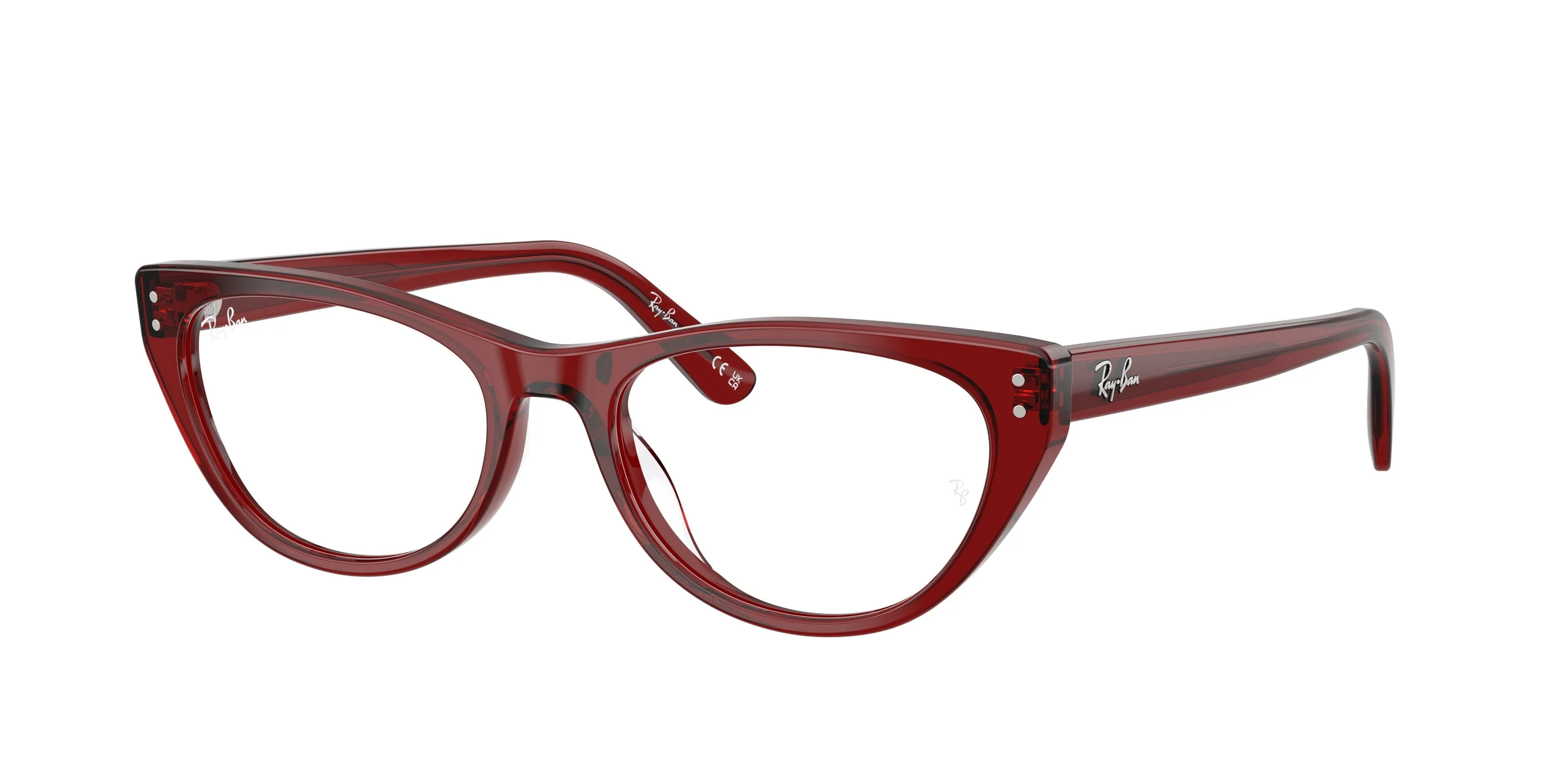 Ray - Ban RX5449D 8464 Montature da vista Acetato Rosso Trasparente Squadrata Normale - immagine 1