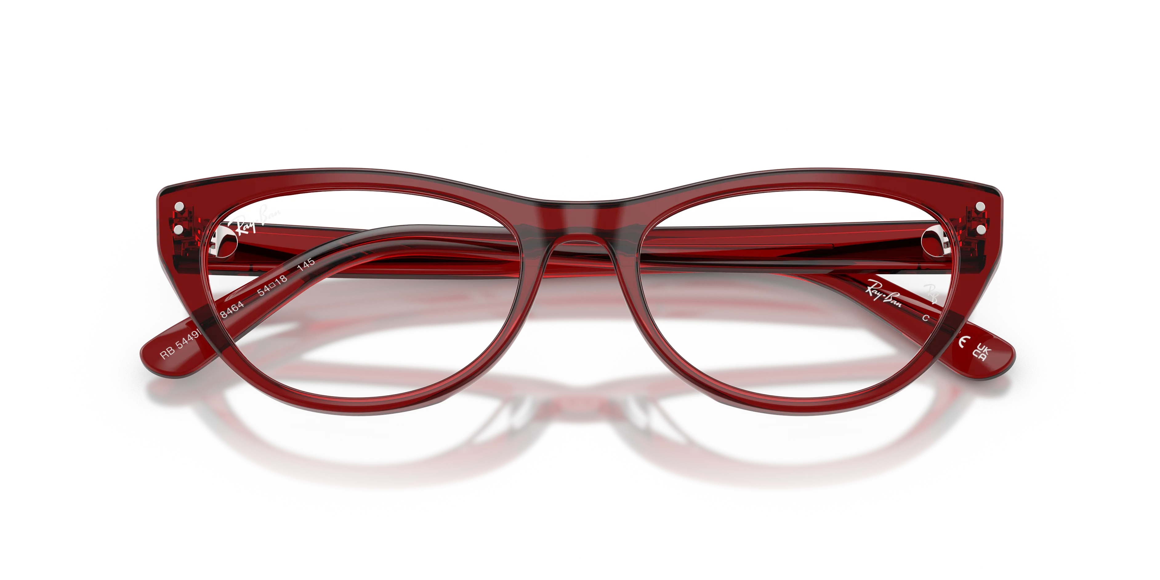 Ray - Ban RX5449D 8464 Montature da vista Acetato Rosso Trasparente Squadrata Normale - immagine 2