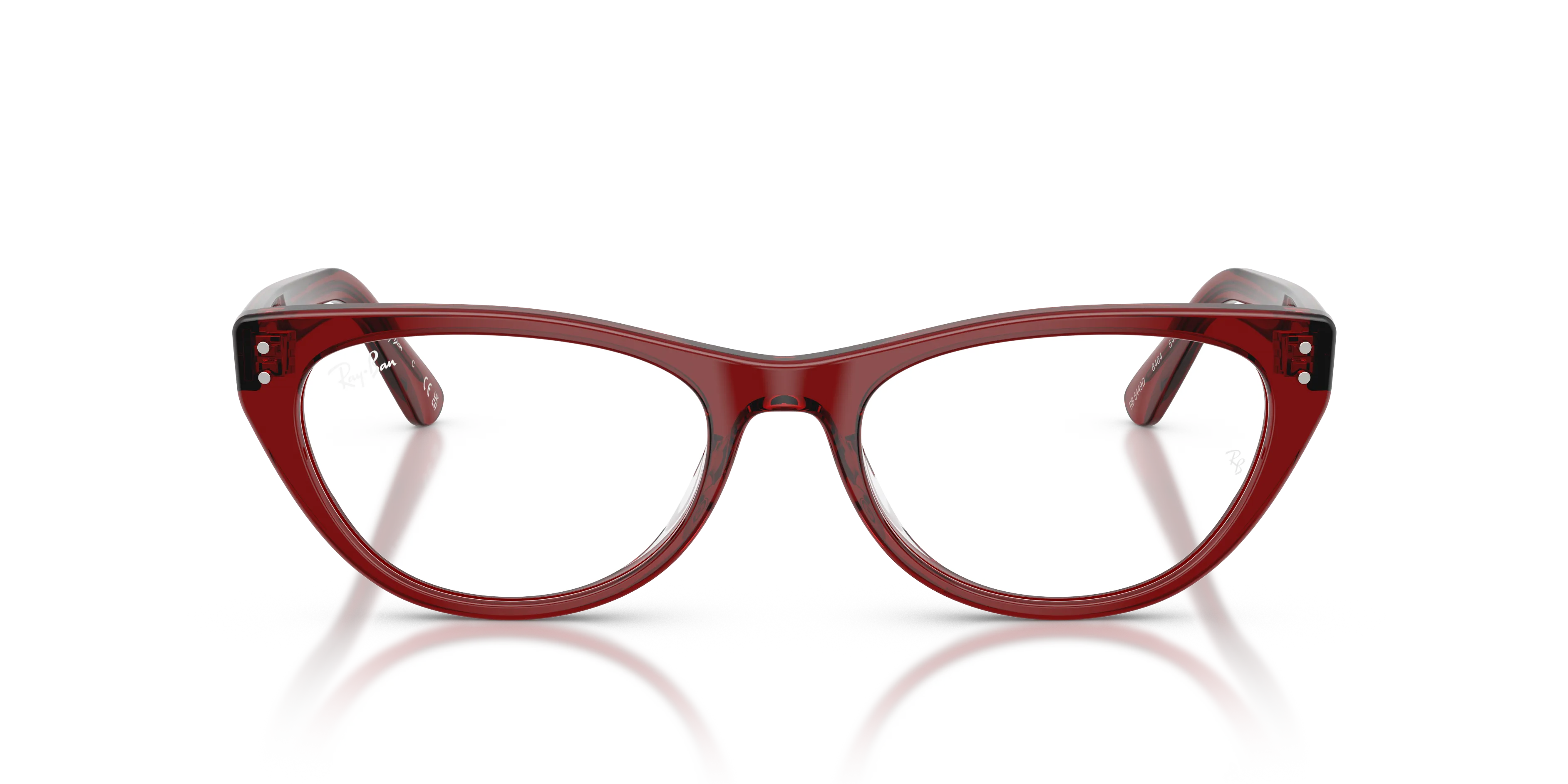 Ray - Ban RX5449D 8464 Montature da vista Acetato Rosso Trasparente Squadrata Normale - immagine 3
