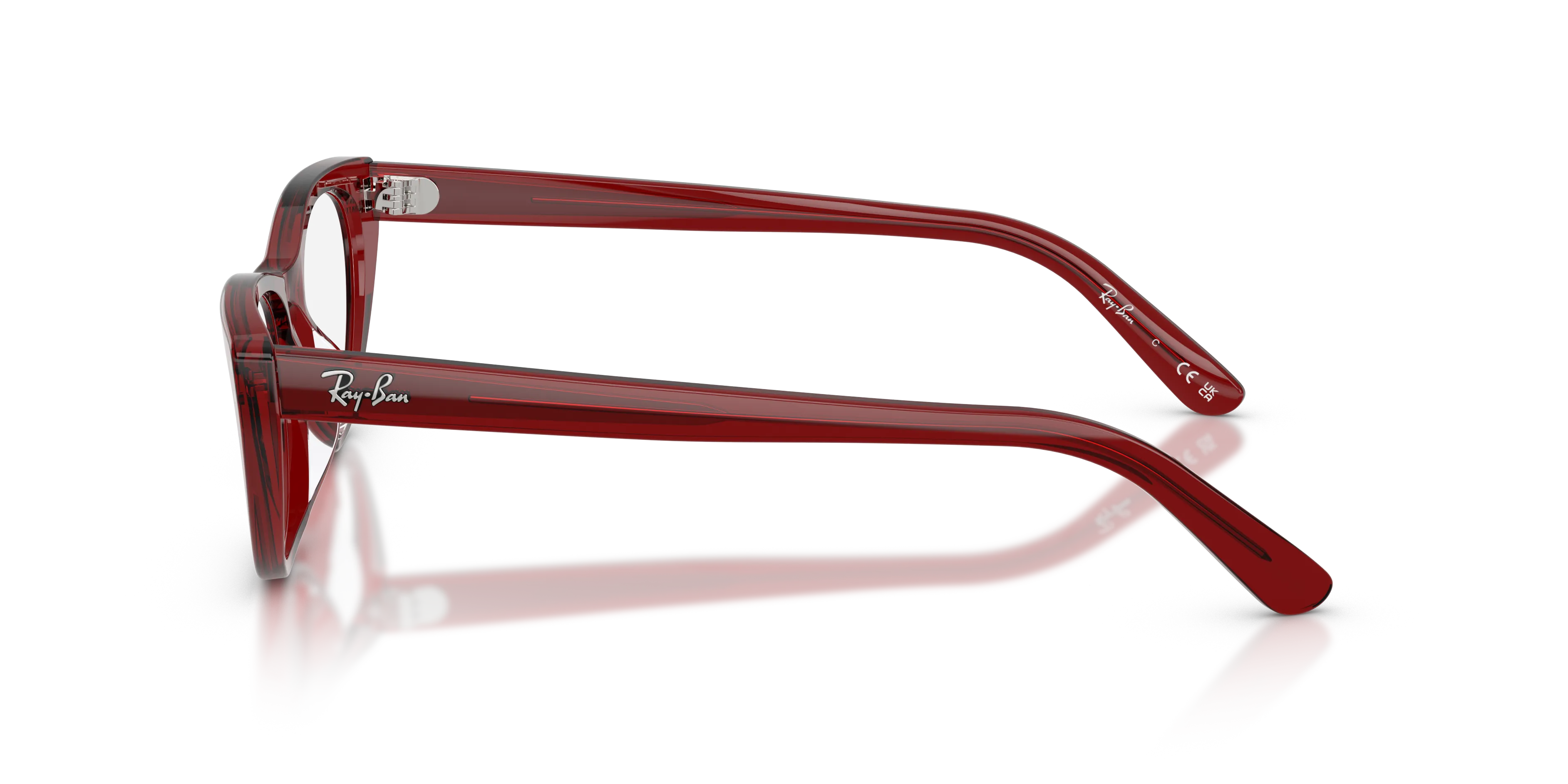 Ray - Ban RX5449D 8464 Montature da vista Acetato Rosso Trasparente Squadrata Normale - immagine 4