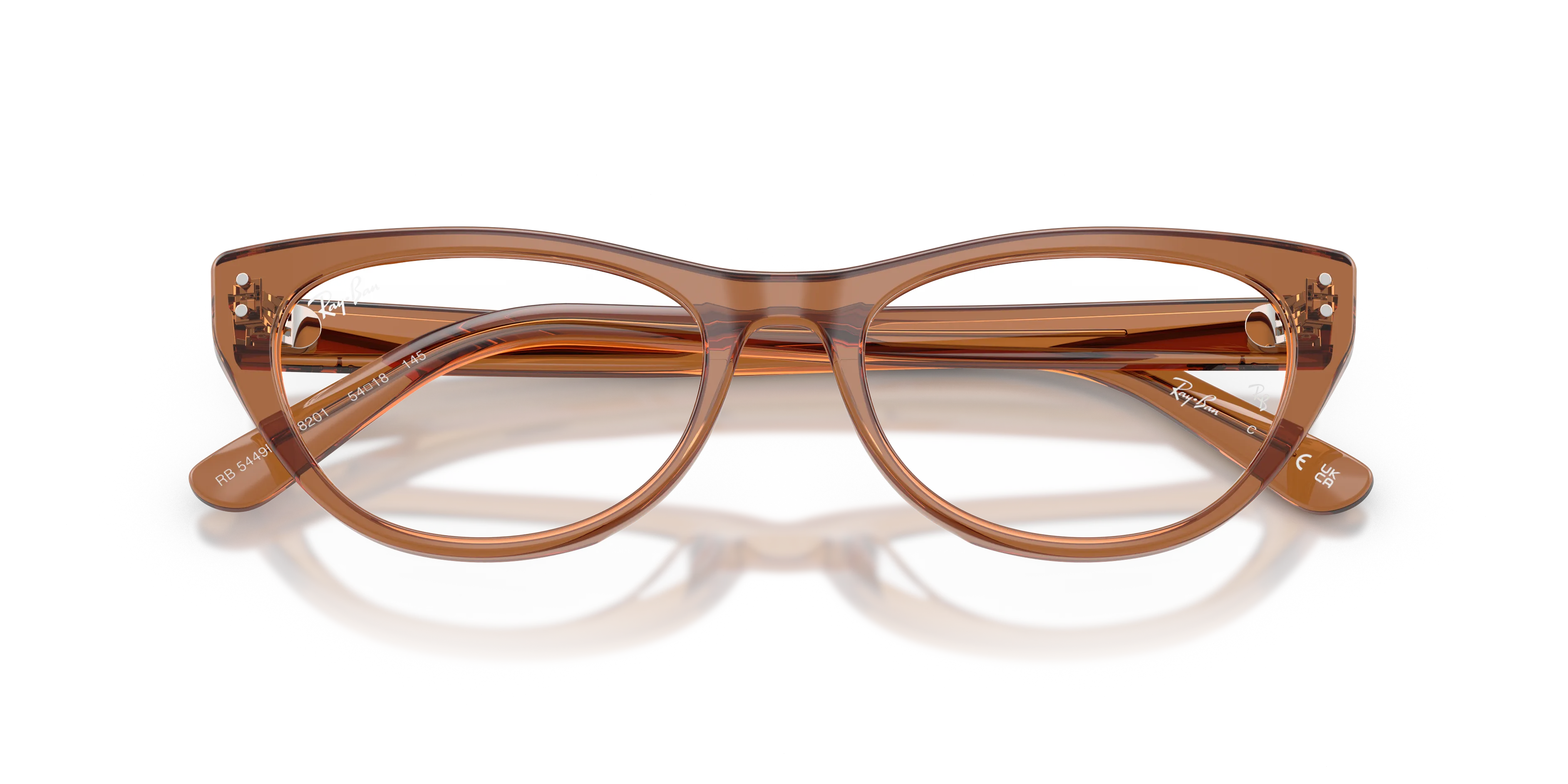 Ray - Ban RX5449D 8201 Montature da vista Acetato Marrone Trasparente Squadrata Normale - immagine 2