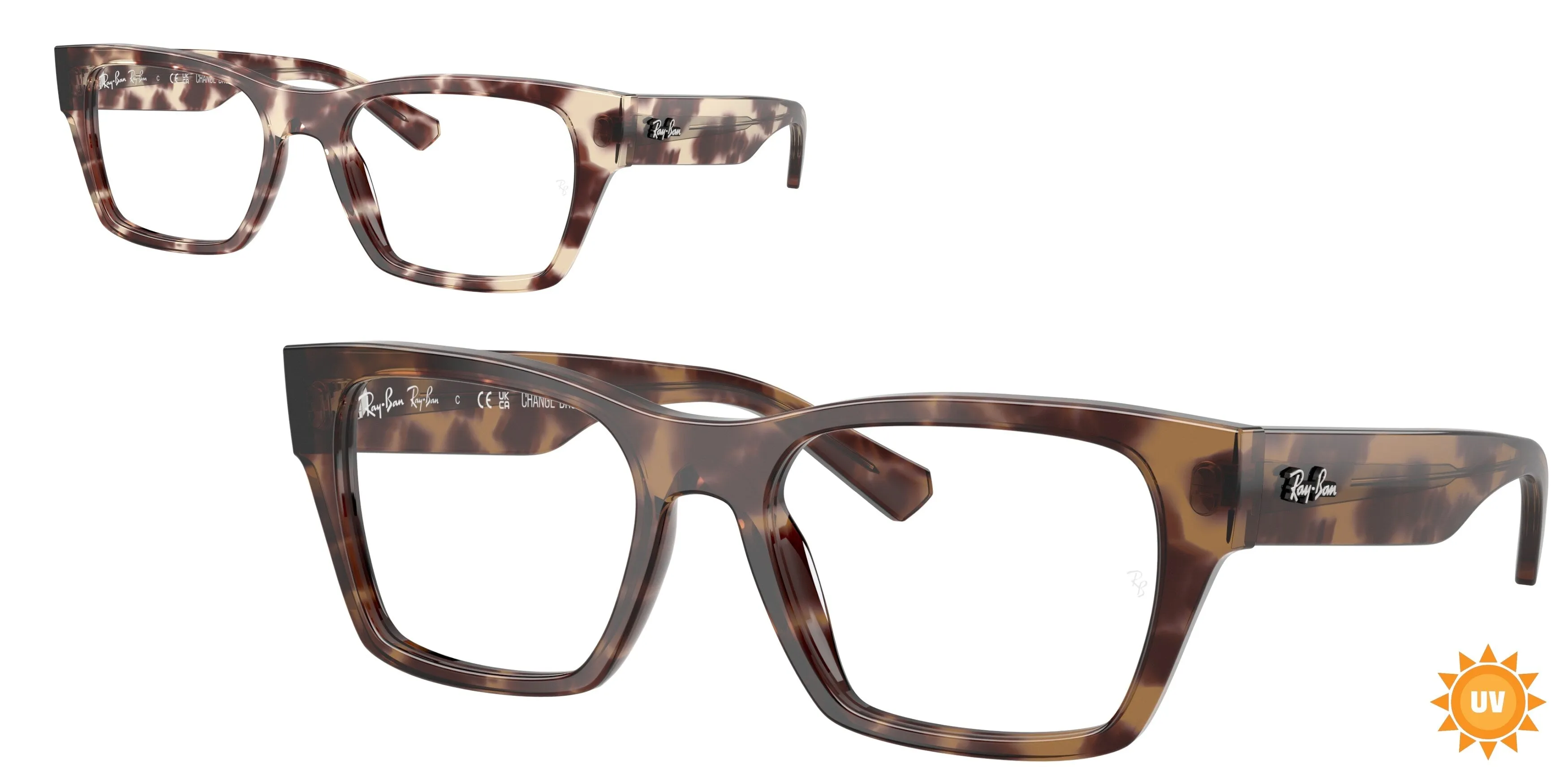 Ray - Ban RX5448 8460 Montature da vista Acetato Tartaruga Trasparente Geometrica Normale - immagine 1