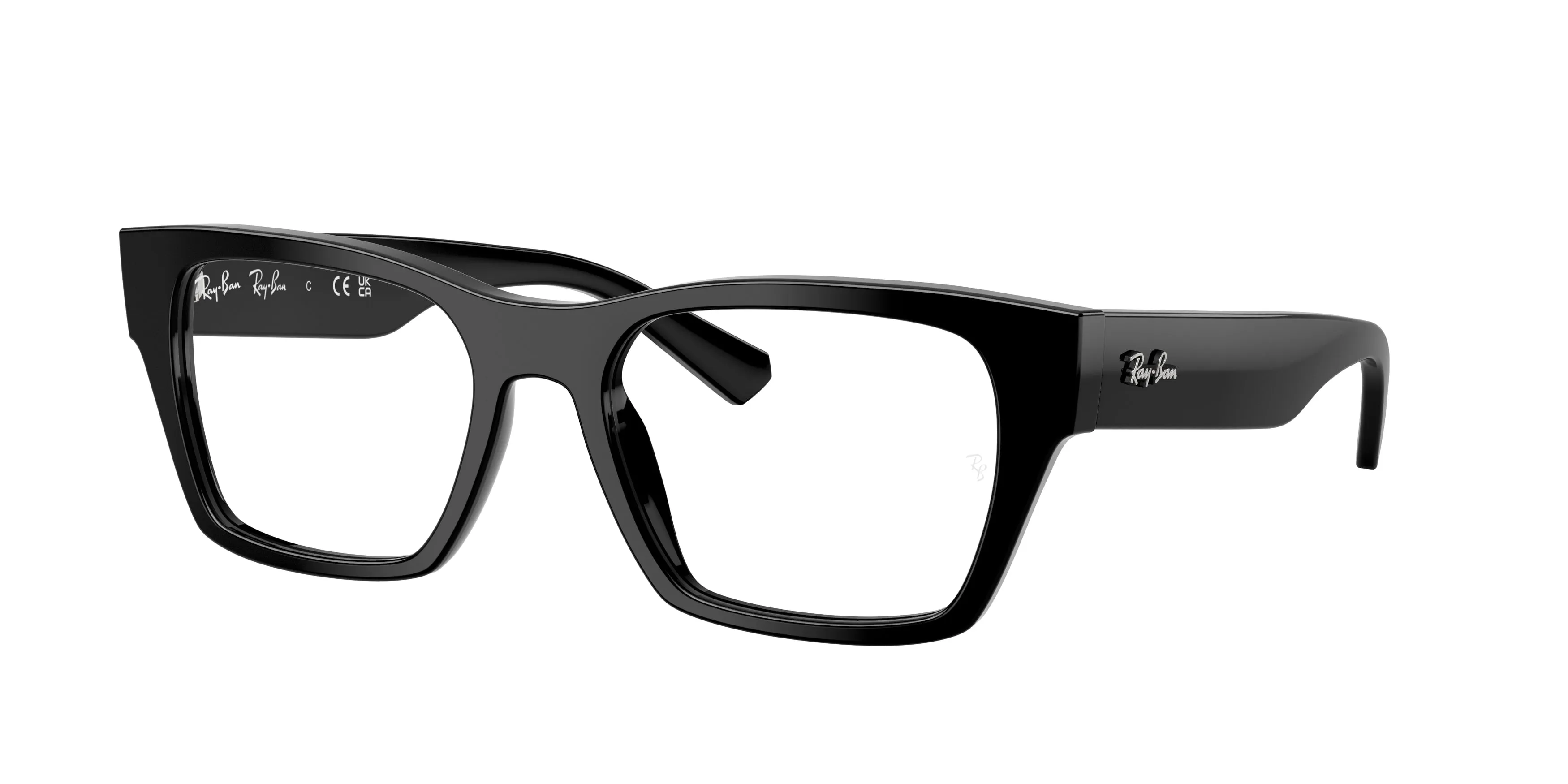 Ray - Ban RX5448 2000 Montature da vista Acetato Nero Trasparente Geometrica Normale - immagine 1