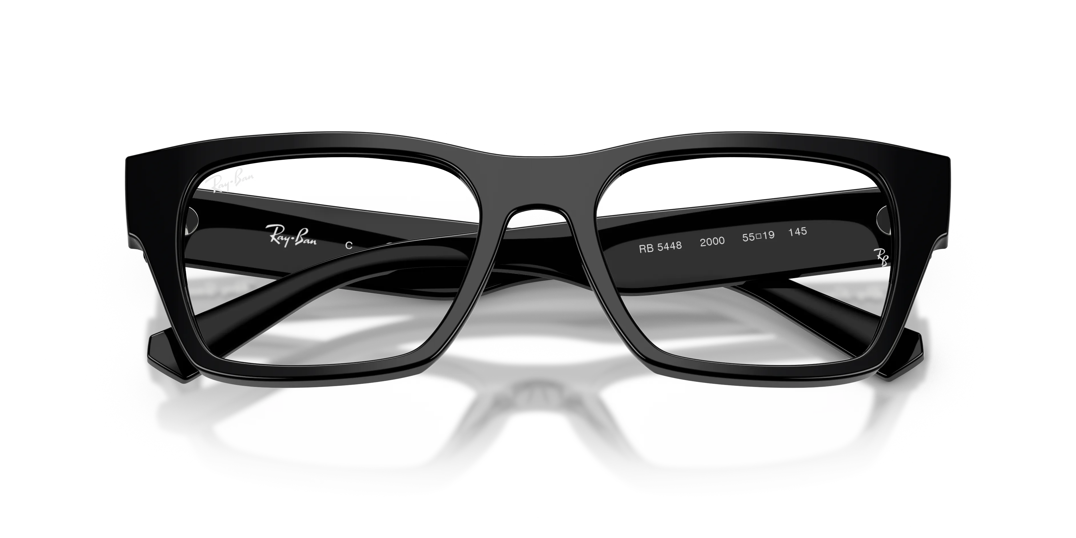 Ray - Ban RX5448 2000 Montature da vista Acetato Nero Trasparente Geometrica Normale - immagine 2