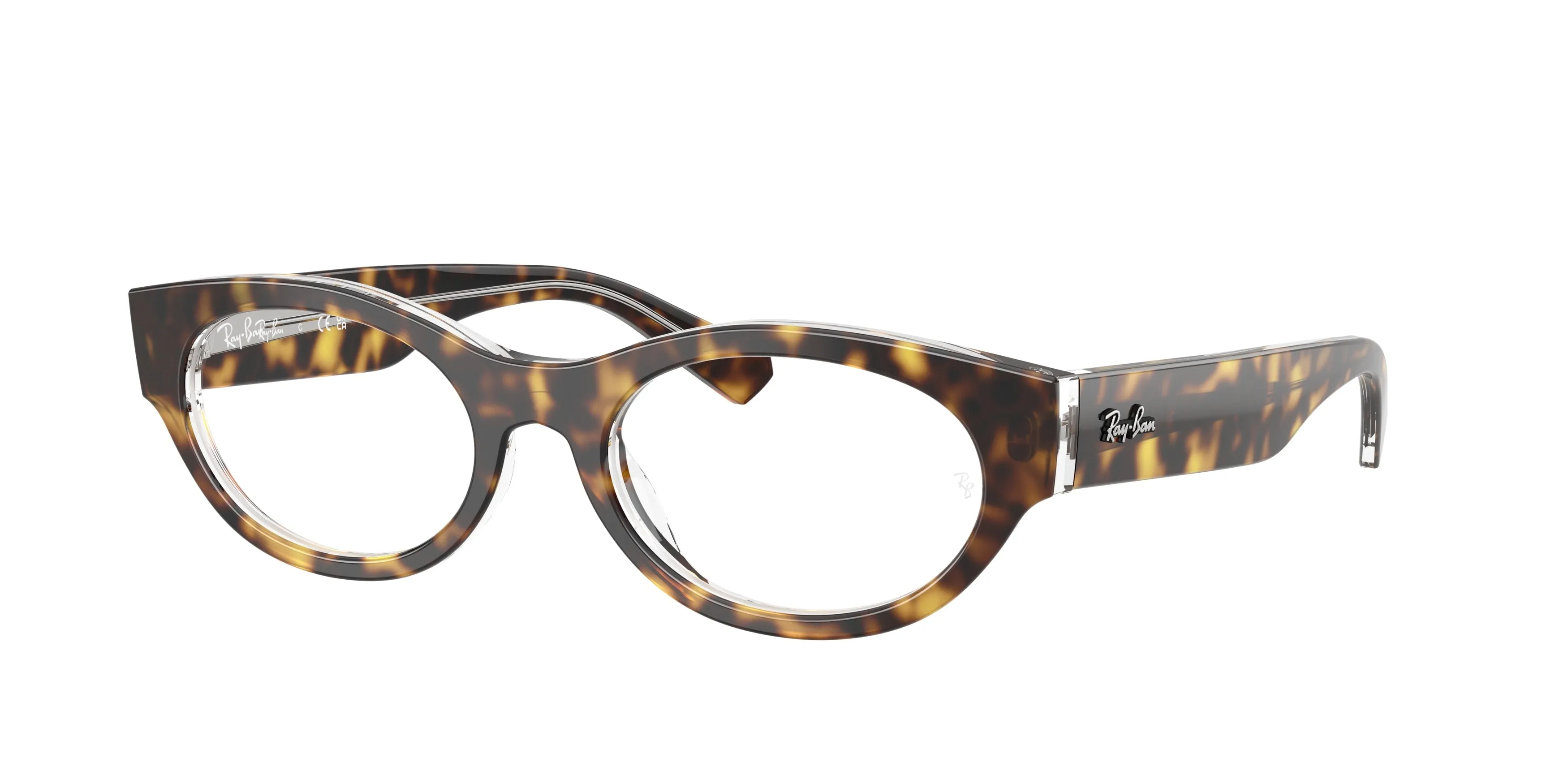 Ray - Ban RX5447 5082 Montature da vista Acetato Marrone Trasparente Rotonda Normale - immagine 1