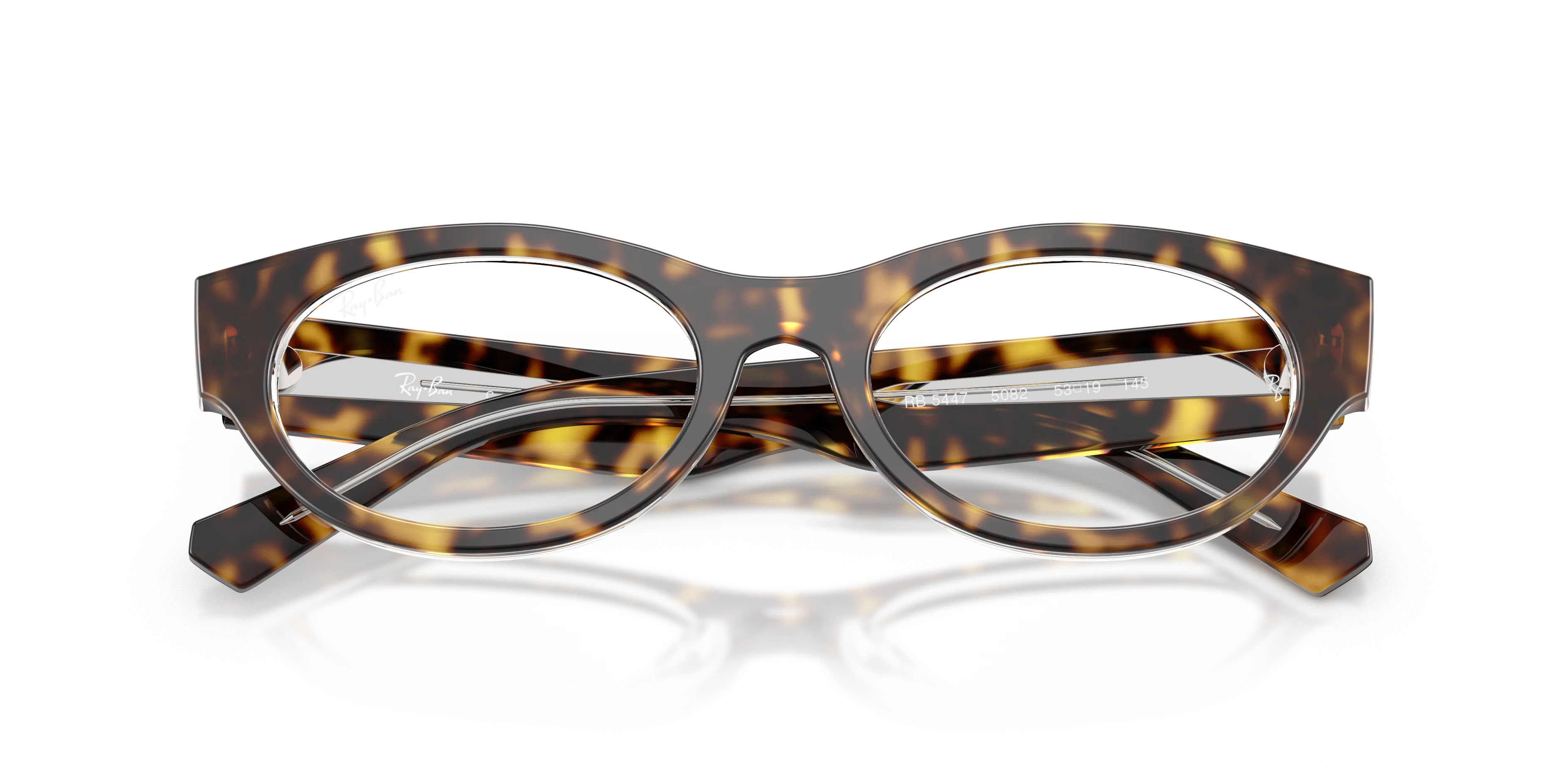 Ray - Ban RX5447 5082 Montature da vista Acetato Marrone Trasparente Rotonda Normale - immagine 2