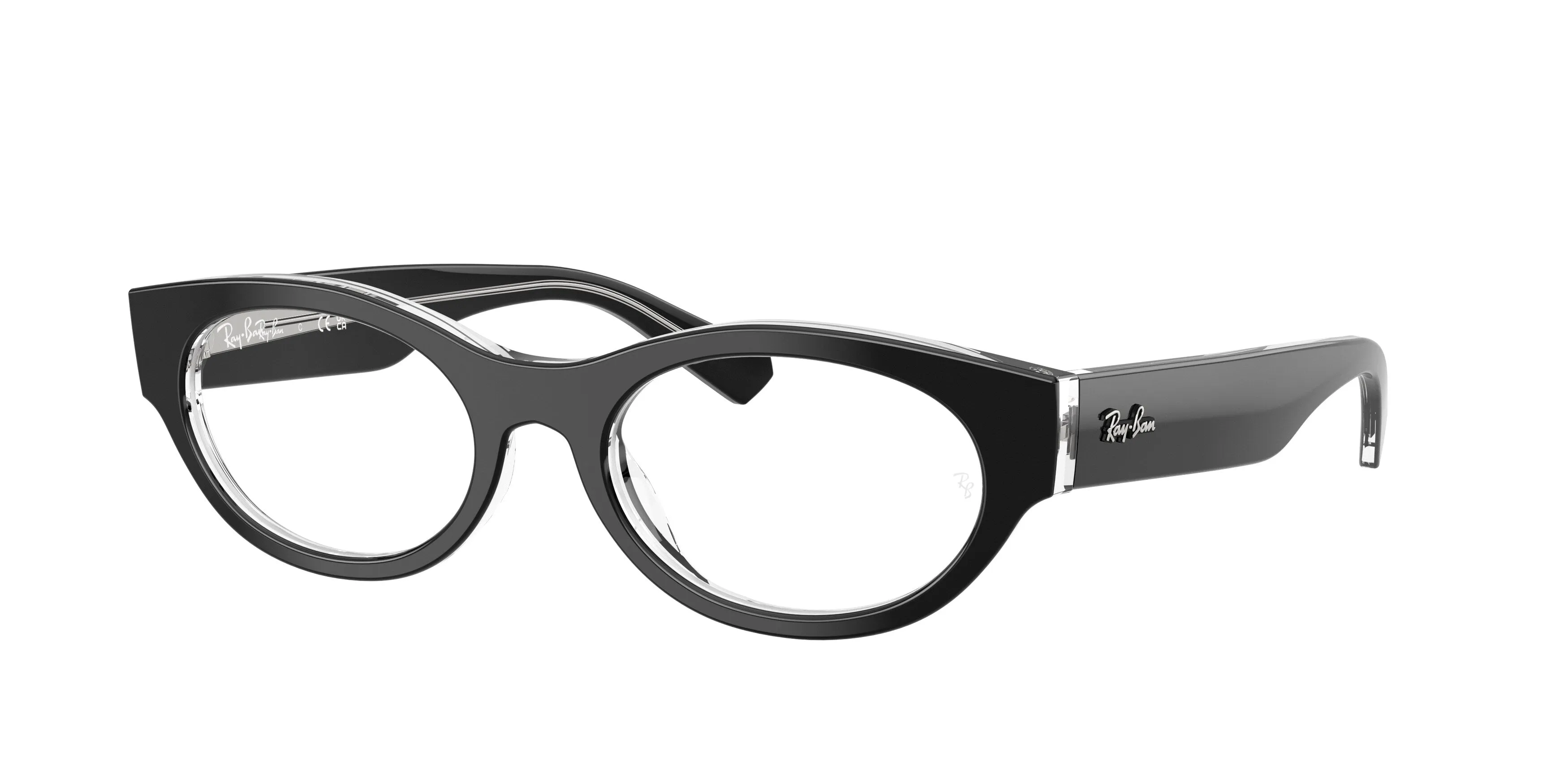 Ray - Ban RX5447 2034 Montature da vista Acetato Nero Trasparente Rotonda Normale - immagine 1