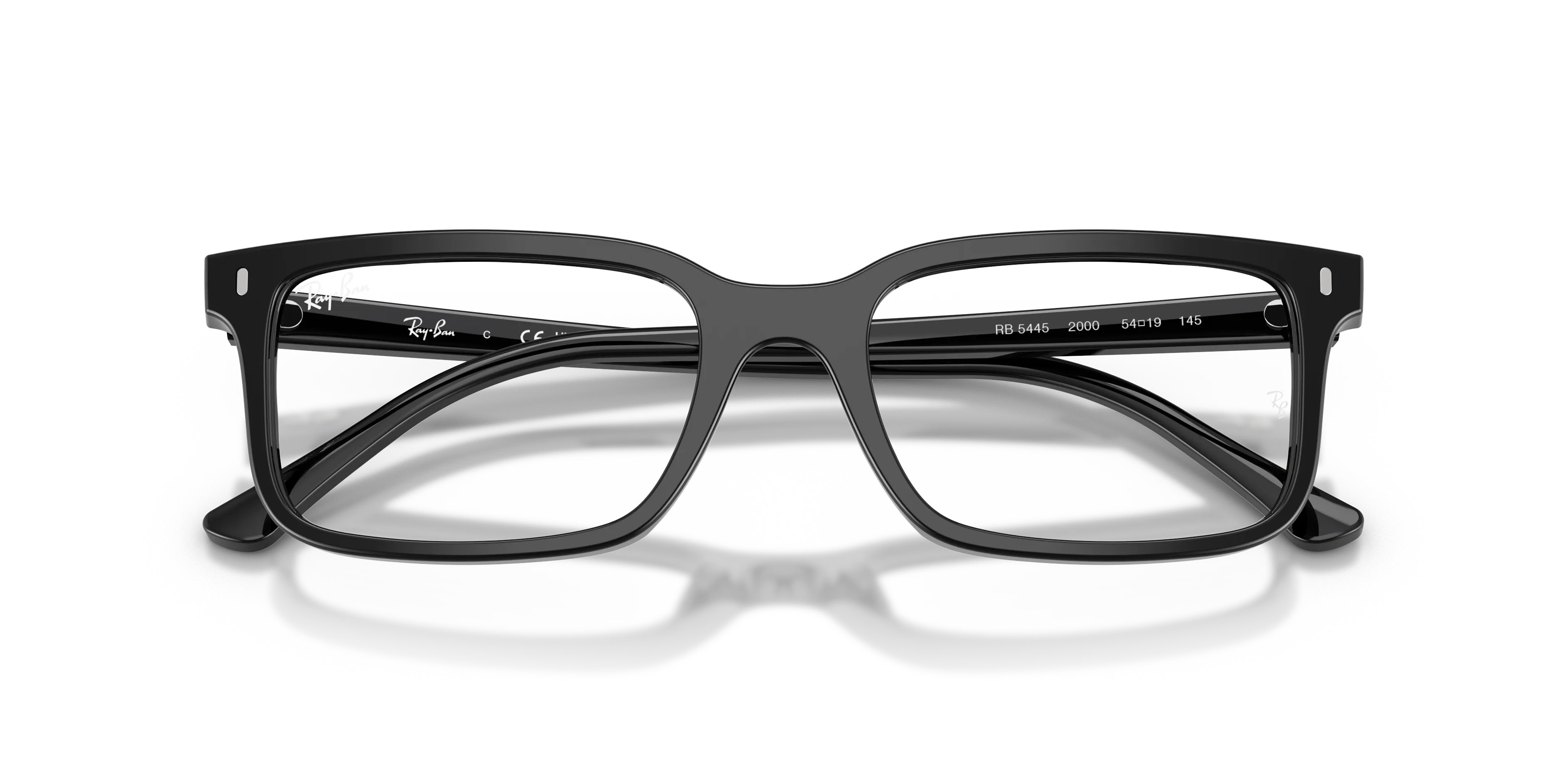 Ray - Ban RX5445 2000 Montature da vista Acetato Nero Trasparente Squadrata Normale - immagine 2