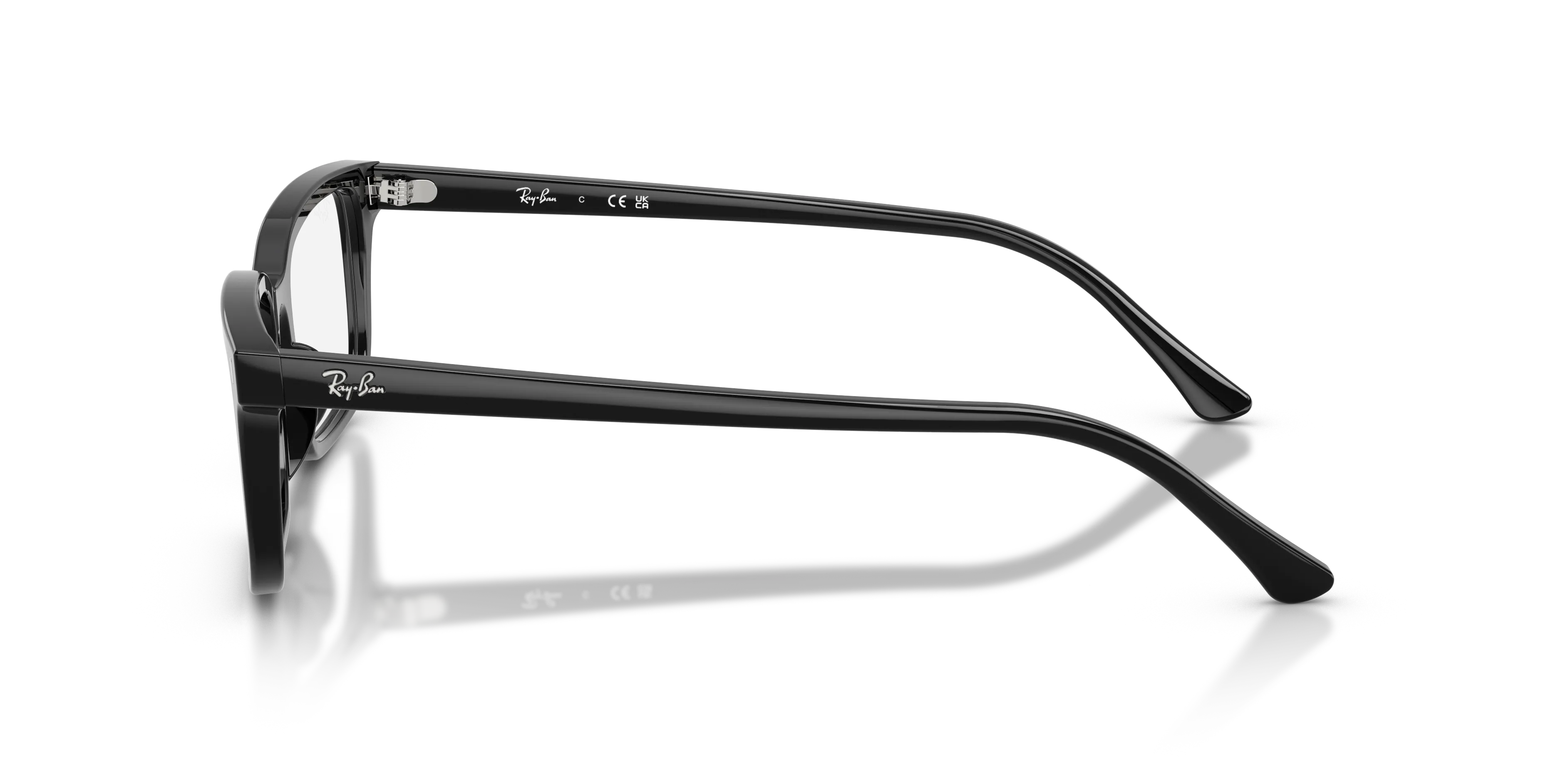 Ray - Ban RX5445 2000 Montature da vista Acetato Nero Trasparente Squadrata Normale - immagine 4